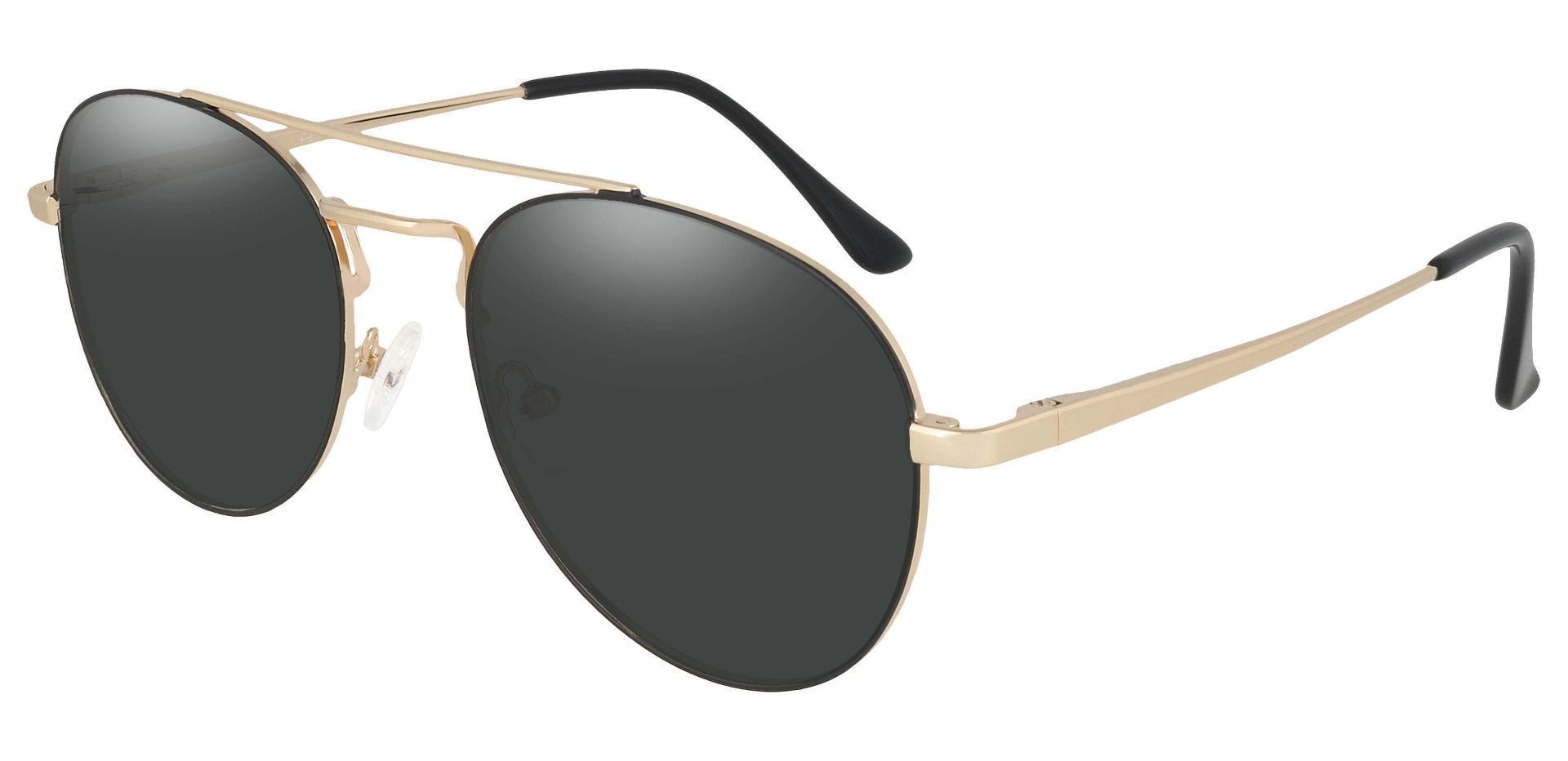 Trapp Aviator Prescription Sunglasses Gold Frame With Gray Lenses