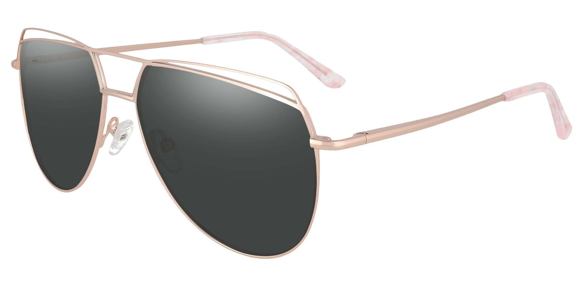Bruno Aviator Prescription Sunglasses Rose Gold Frame With Gray