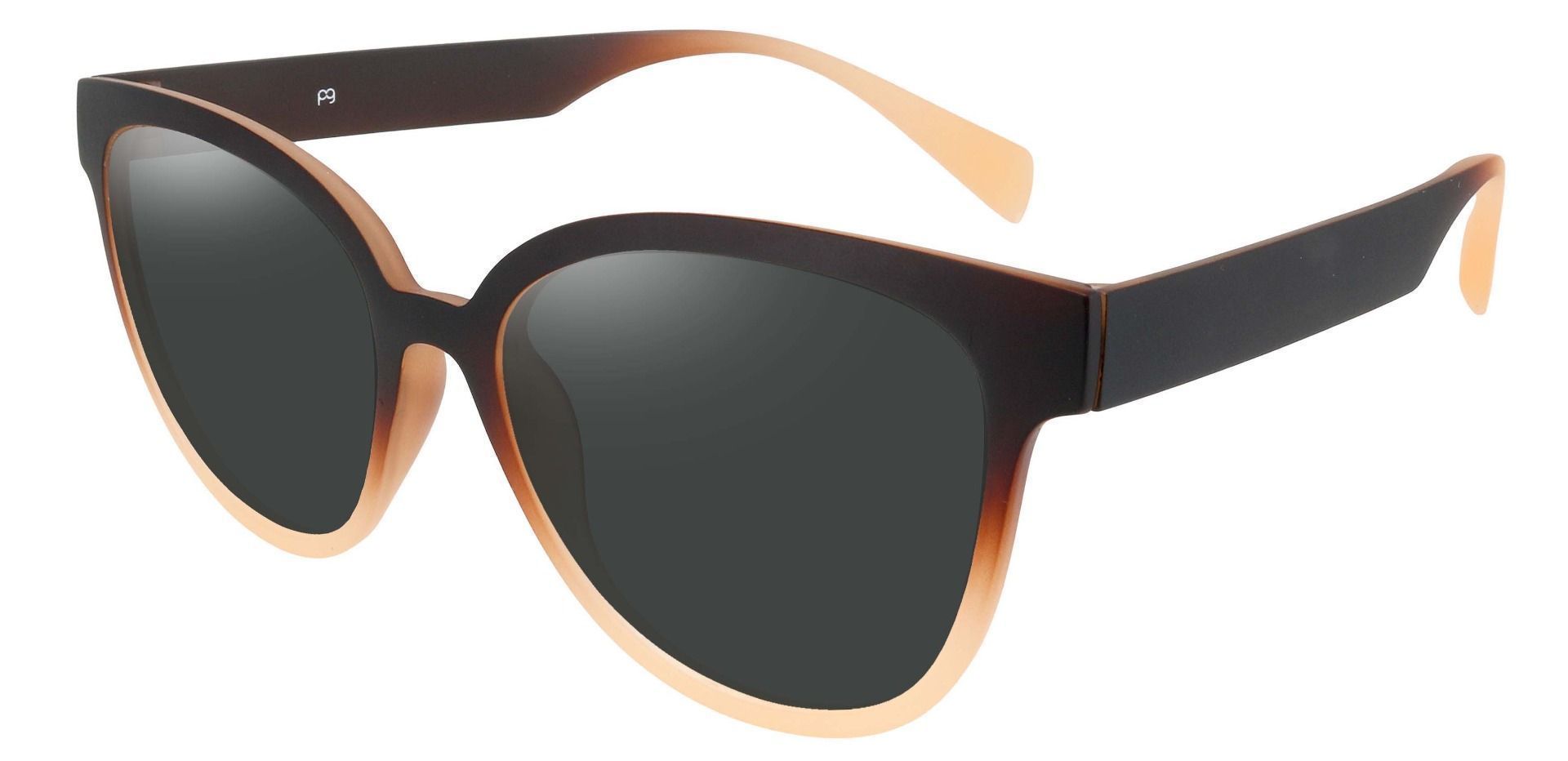Newport Oval Non-Rx Sunglasses - Brown Frame With Gray Lenses