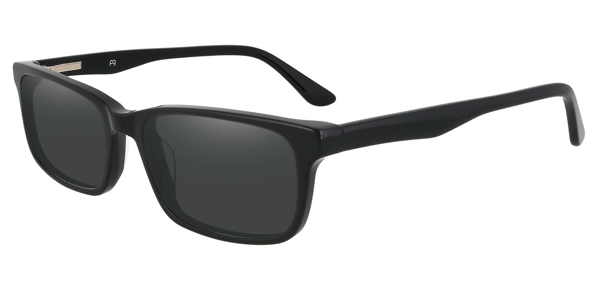 Hendrix Rectangle Progressive Sunglasses - Black Frame With Gray Lenses