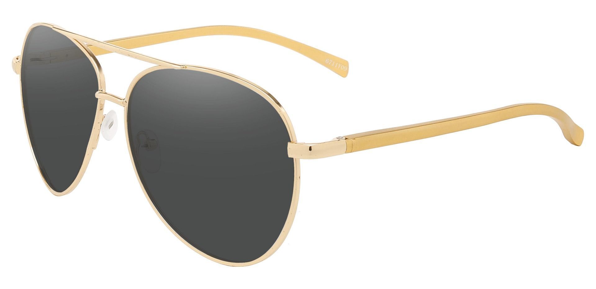 Marius Aviator Single Vision Sunglasses - Gold Frame With Gray Lenses