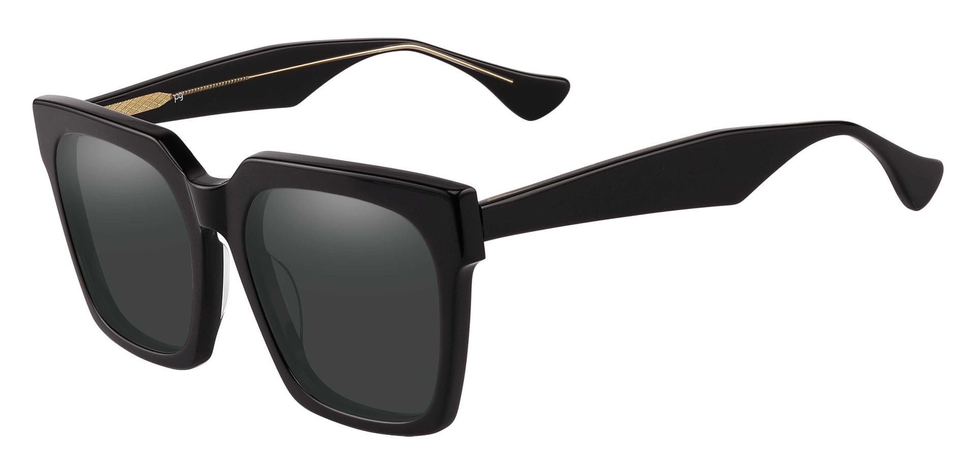 Harlan Square Lined Bifocal Sunglasses - Black Frame With Gray Lenses