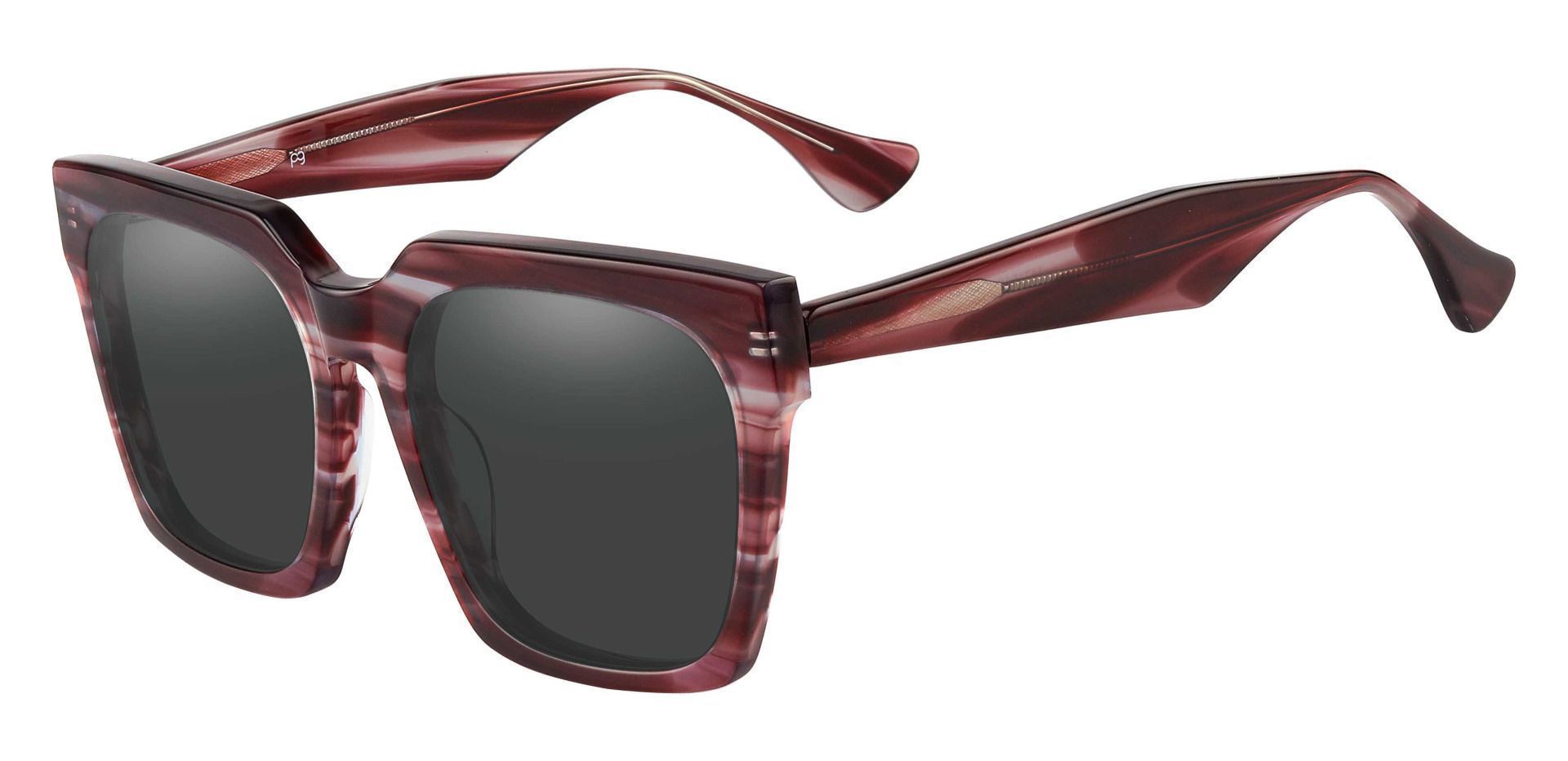 Harlan Square Prescription Sunglasses - Striped Frame With Gray Lenses	