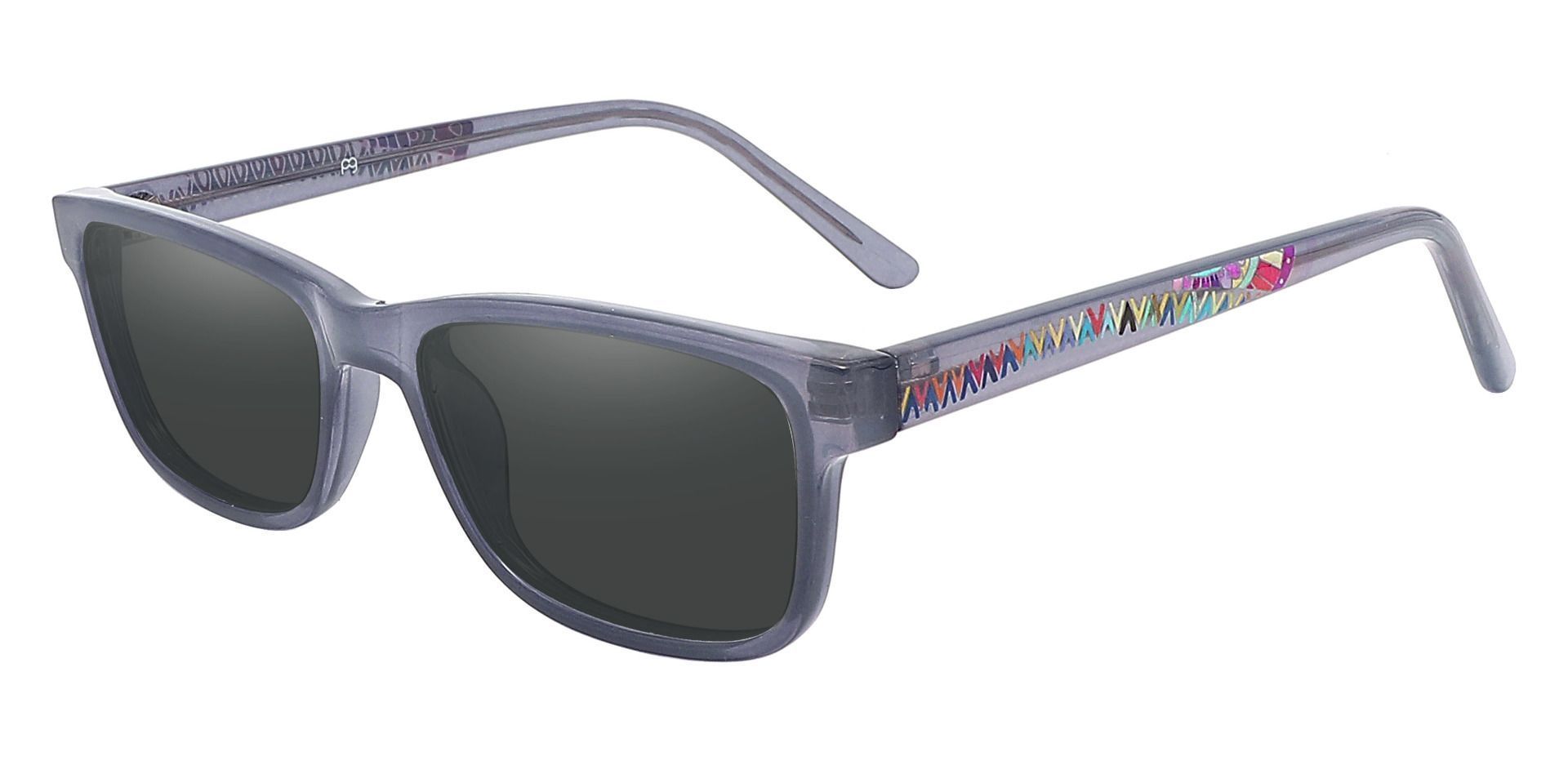 Cory Rectangle Non-Rx Sunglasses - Blue Frame With Gray Lenses