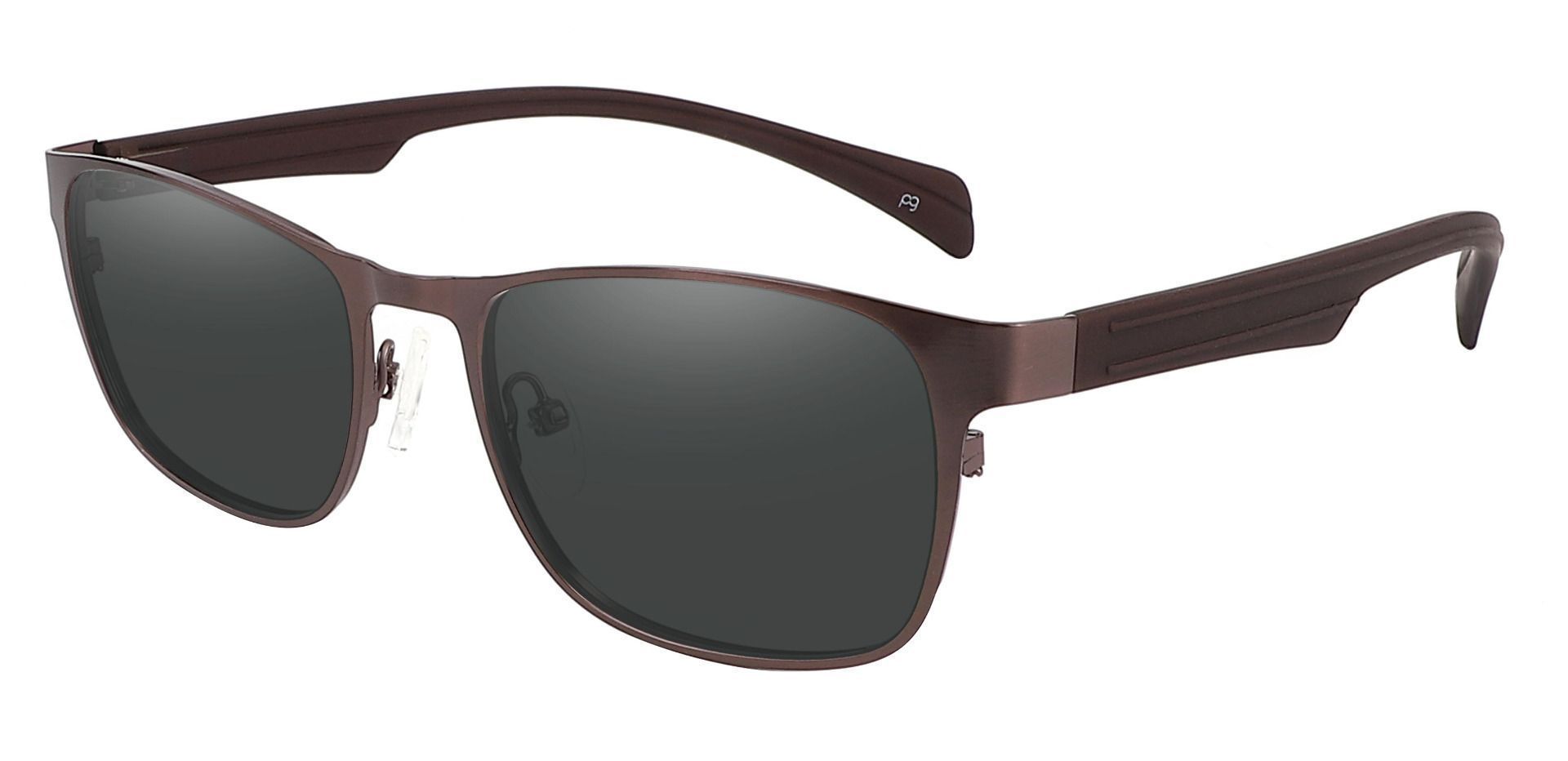 Duncan Rectangle Prescription Sunglasses - Brown Frame With Gray Lenses