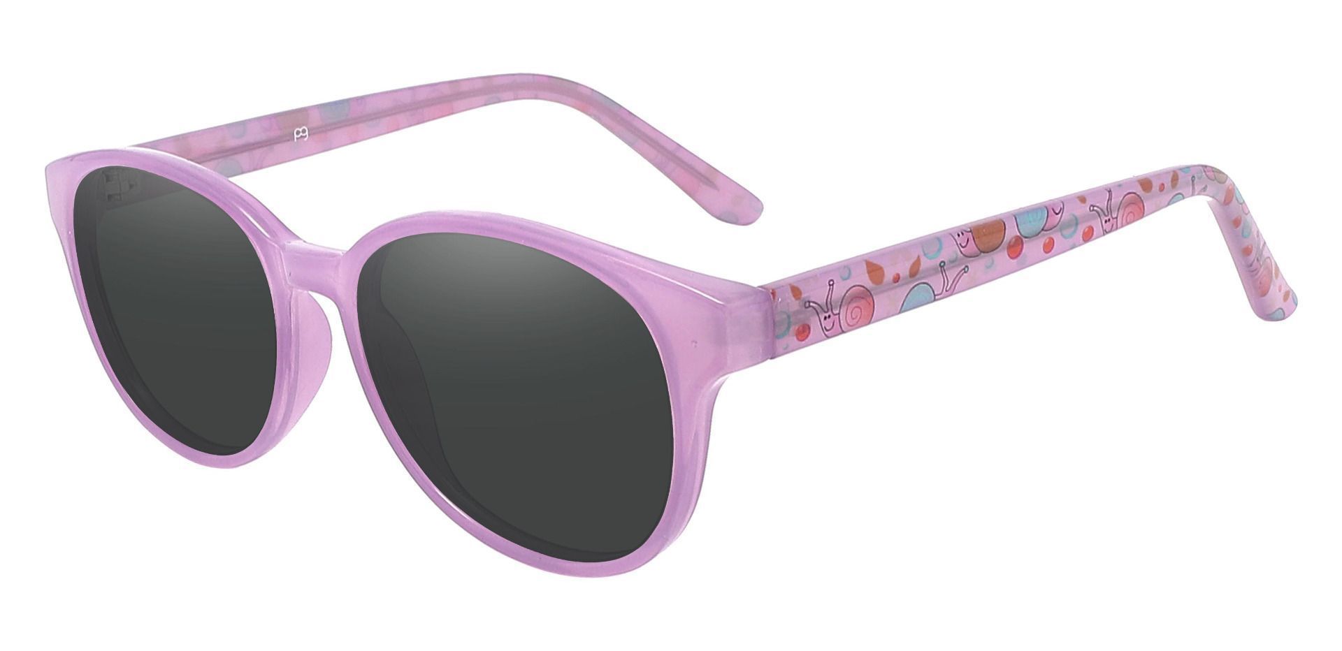 Allegra Oval Prescription Sunglasses - Purple Frame With Gray Lenses