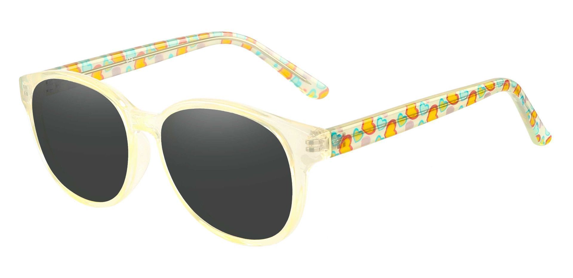 Allegra Oval Prescription Sunglasses - Green Frame With Gray Lenses