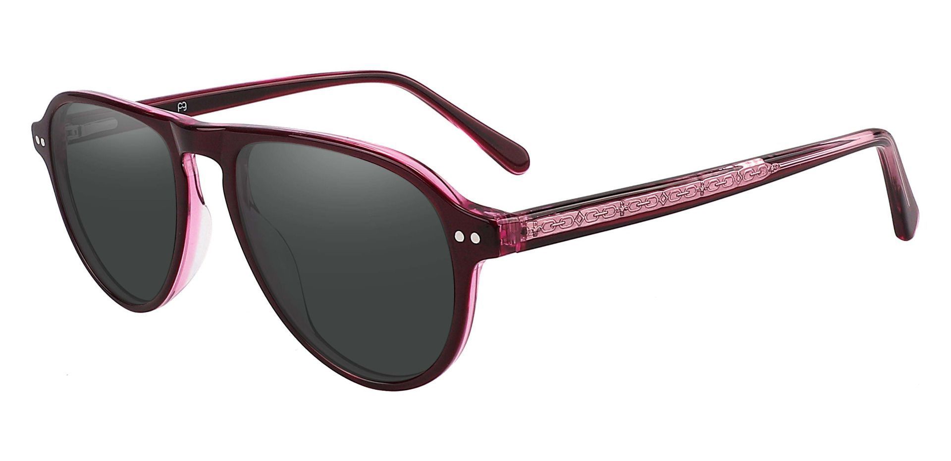 Durham Aviator Prescription Sunglasses Purple Frame With Gray Lenses