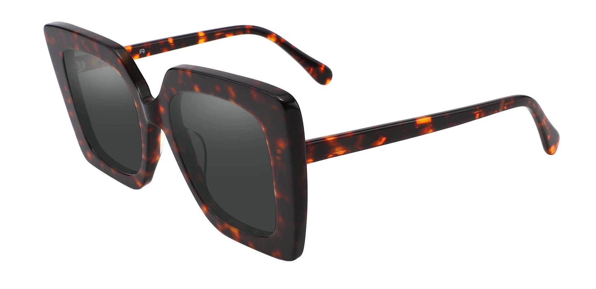 Rowland Square Reading Sunglasses - Tortoise Frame With Gray Lenses