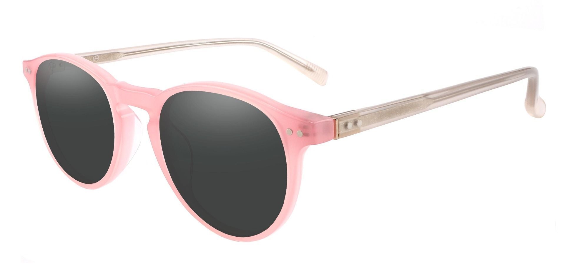 Monarch Oval Lined Bifocal Sunglasses - Pink Frame With Gray Lenses