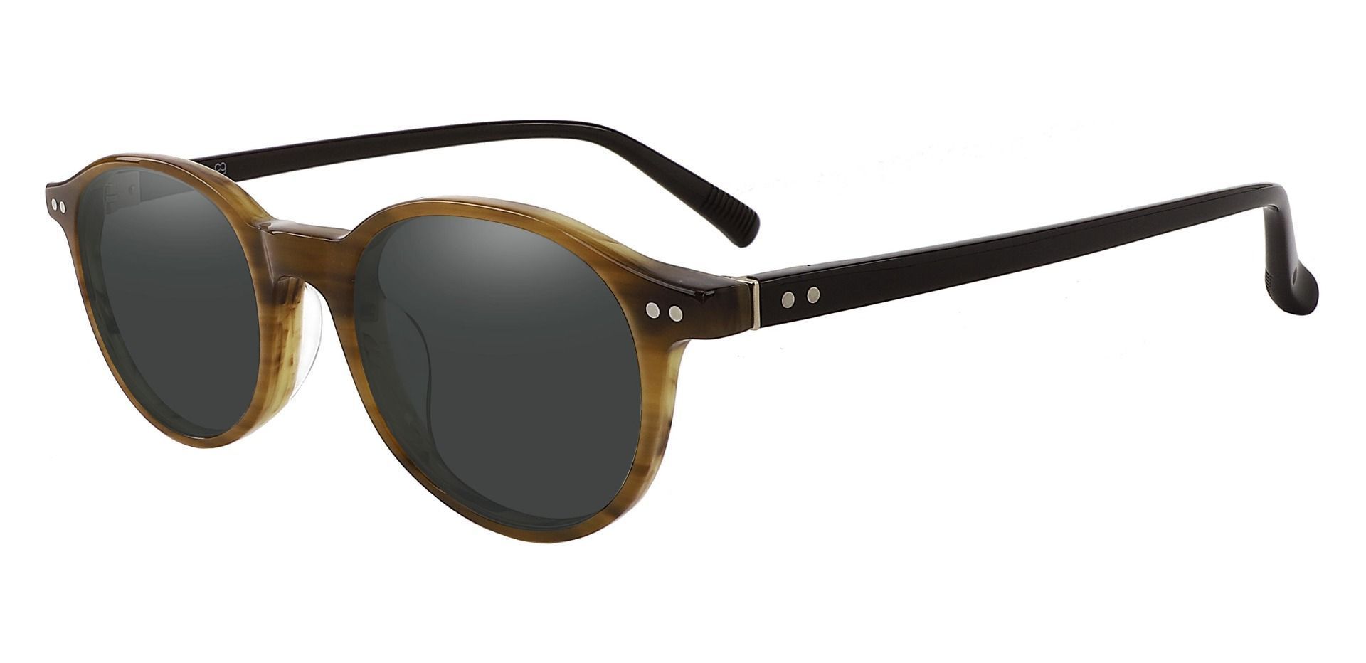 Avon Oval Prescription Sunglasses - Brown Frame With Gray Lenses