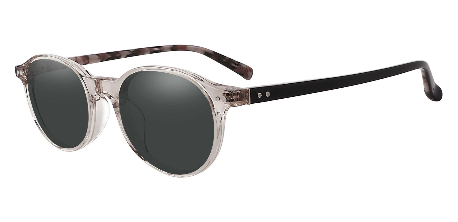 Avon Oval Progressive Sunglasses - Clear Frame With Gray Lenses