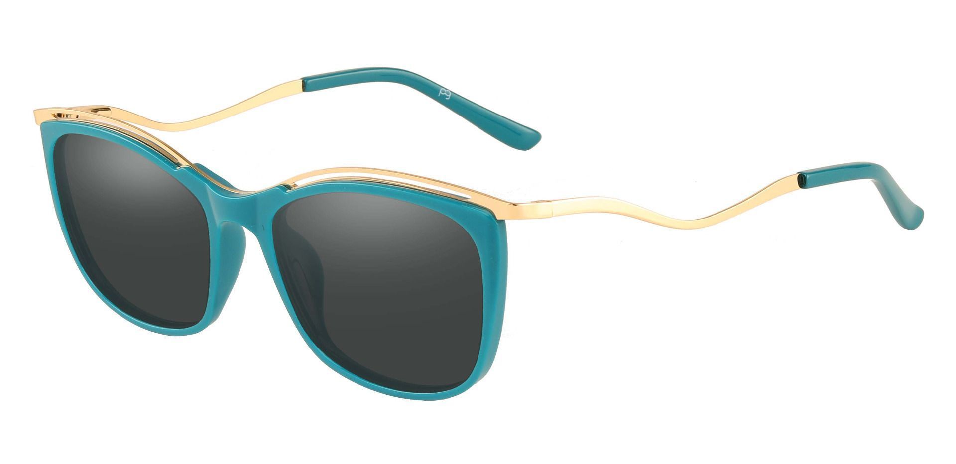 Enola Cat Eye Non-Rx Sunglasses - Green Frame With Gray Lenses