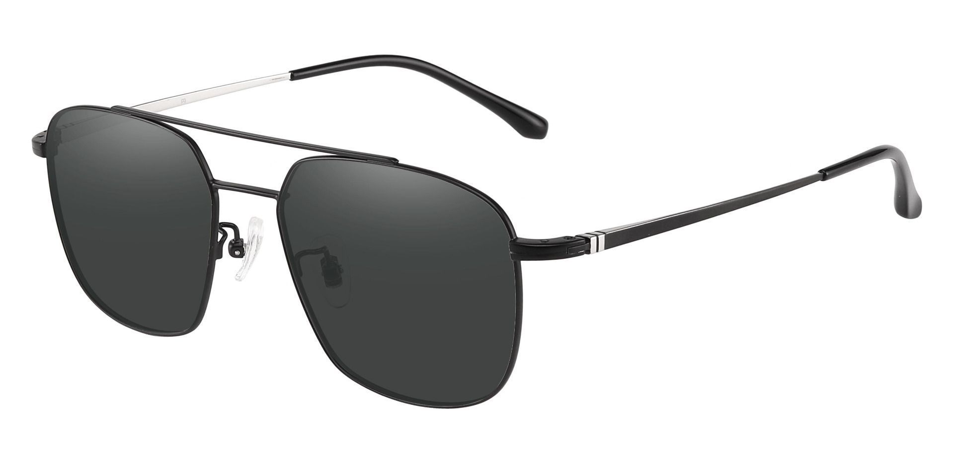 Trevor Aviator Lined Bifocal Sunglasses - Black Frame With Gray Lenses