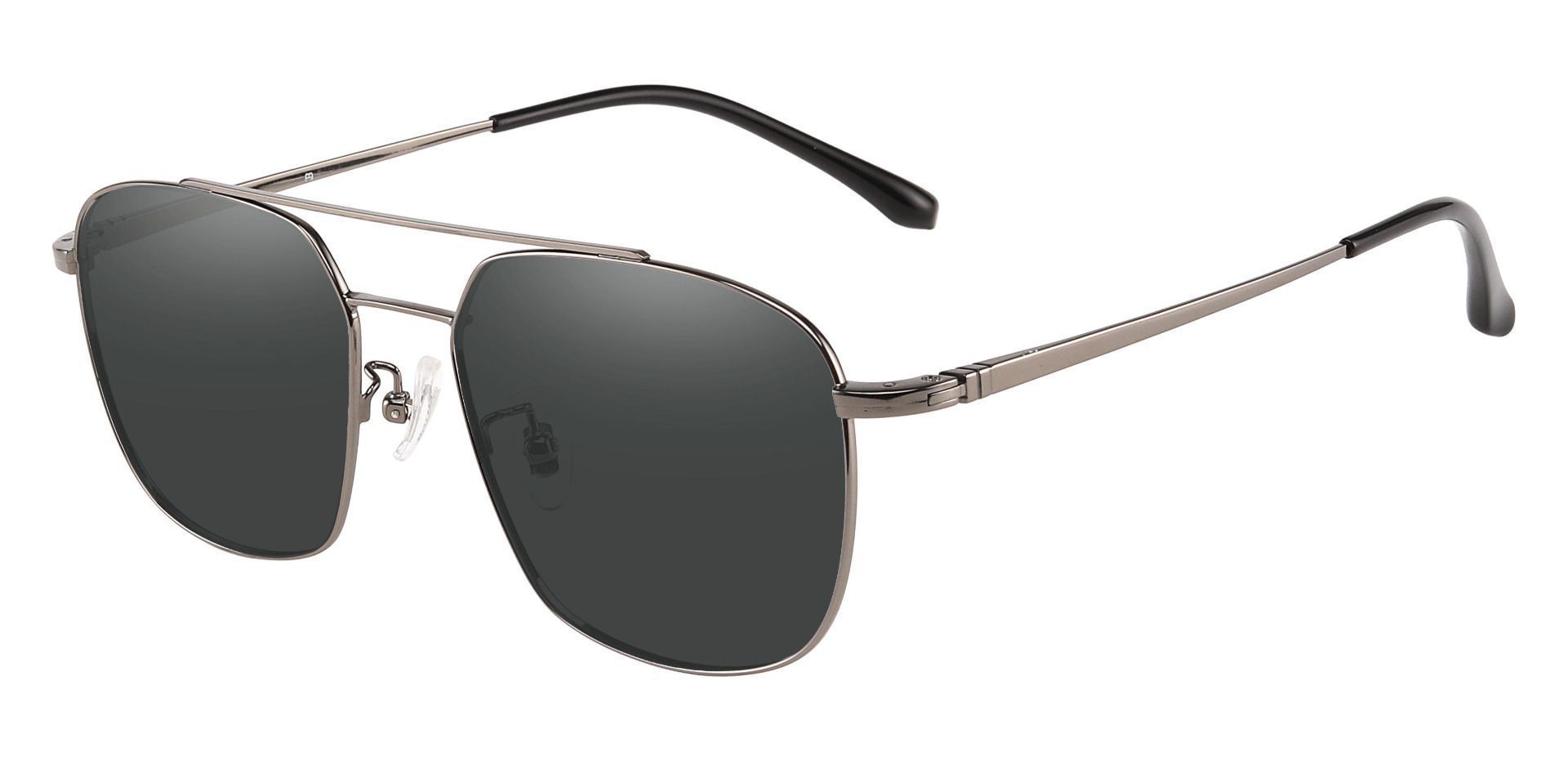 Trevor Aviator Prescription Sunglasses - Gray Frame With Gray Lenses