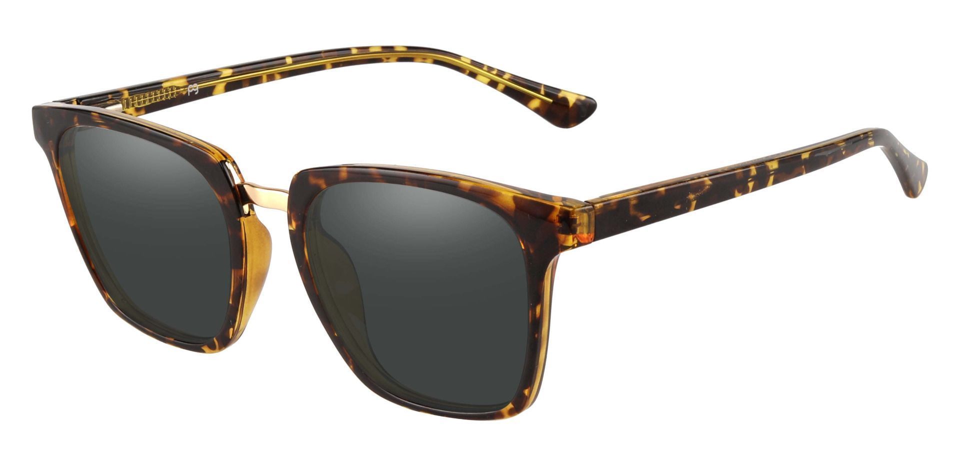 Delta Square Non-Rx Sunglasses - Tortoise Frame With Gray Lenses