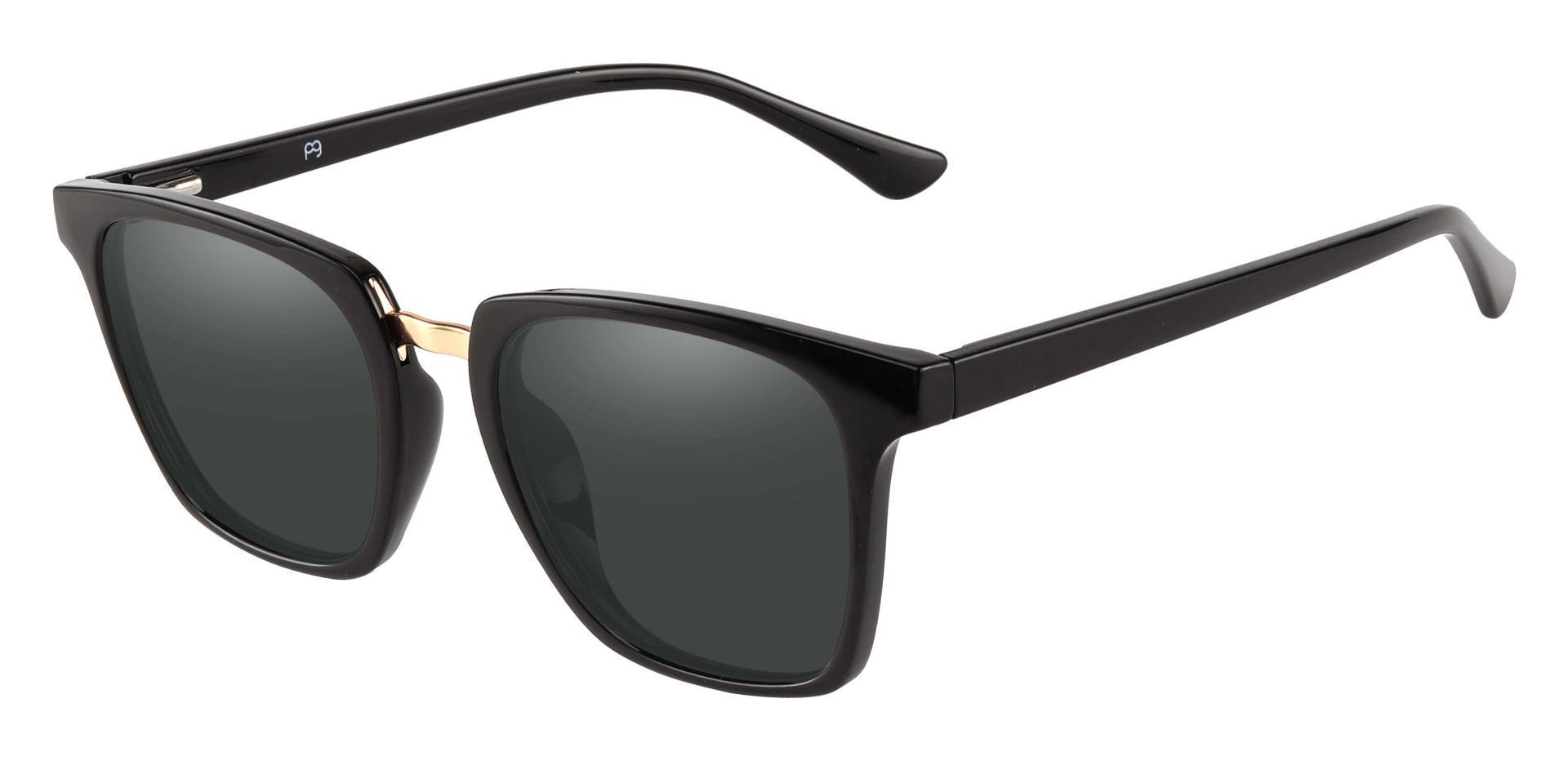 Delta Square Lined Bifocal Sunglasses - Black Frame With Gray Lenses