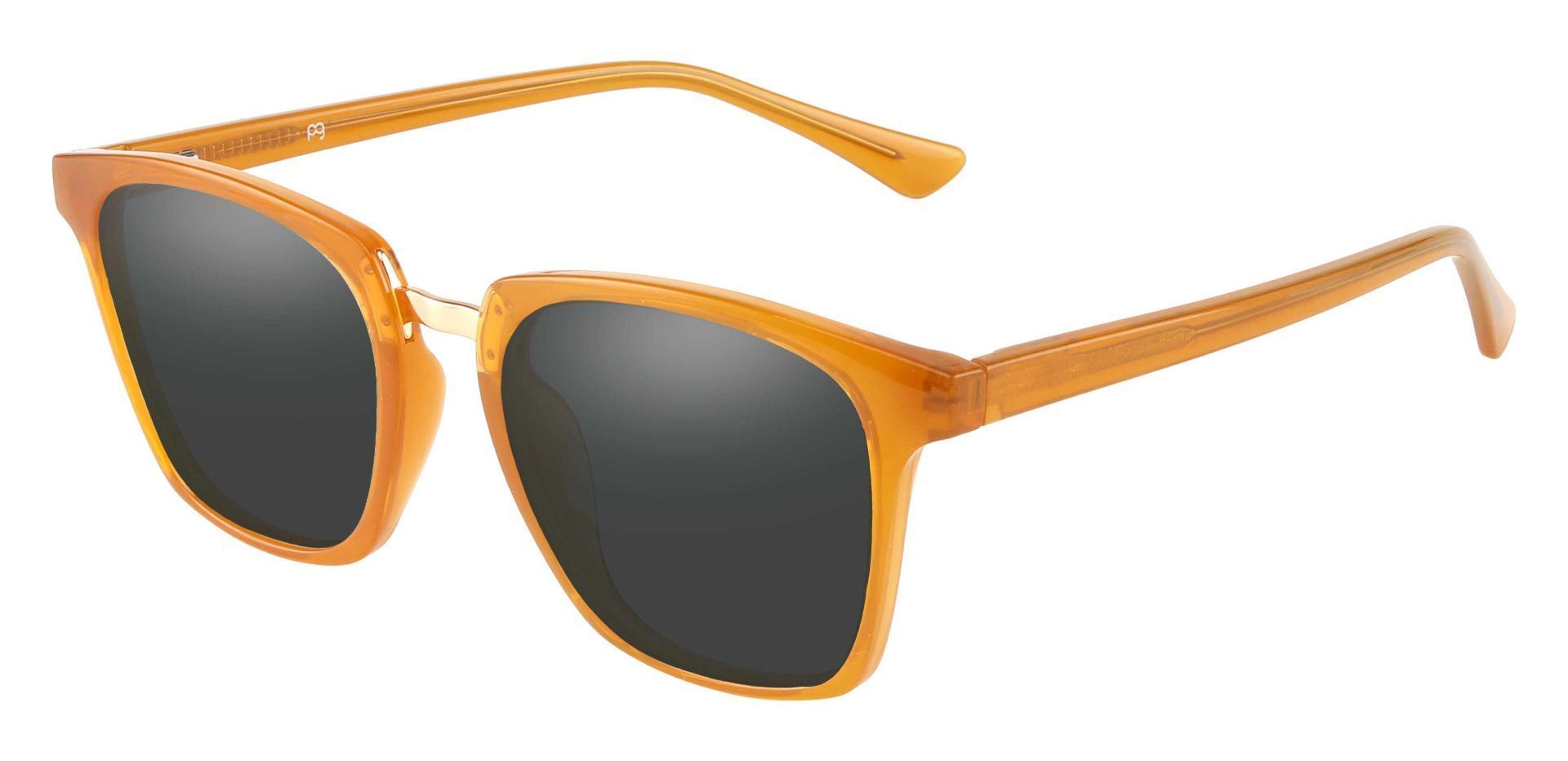 Delta Square Prescription Sunglasses - Orange Frame With Gray Lenses