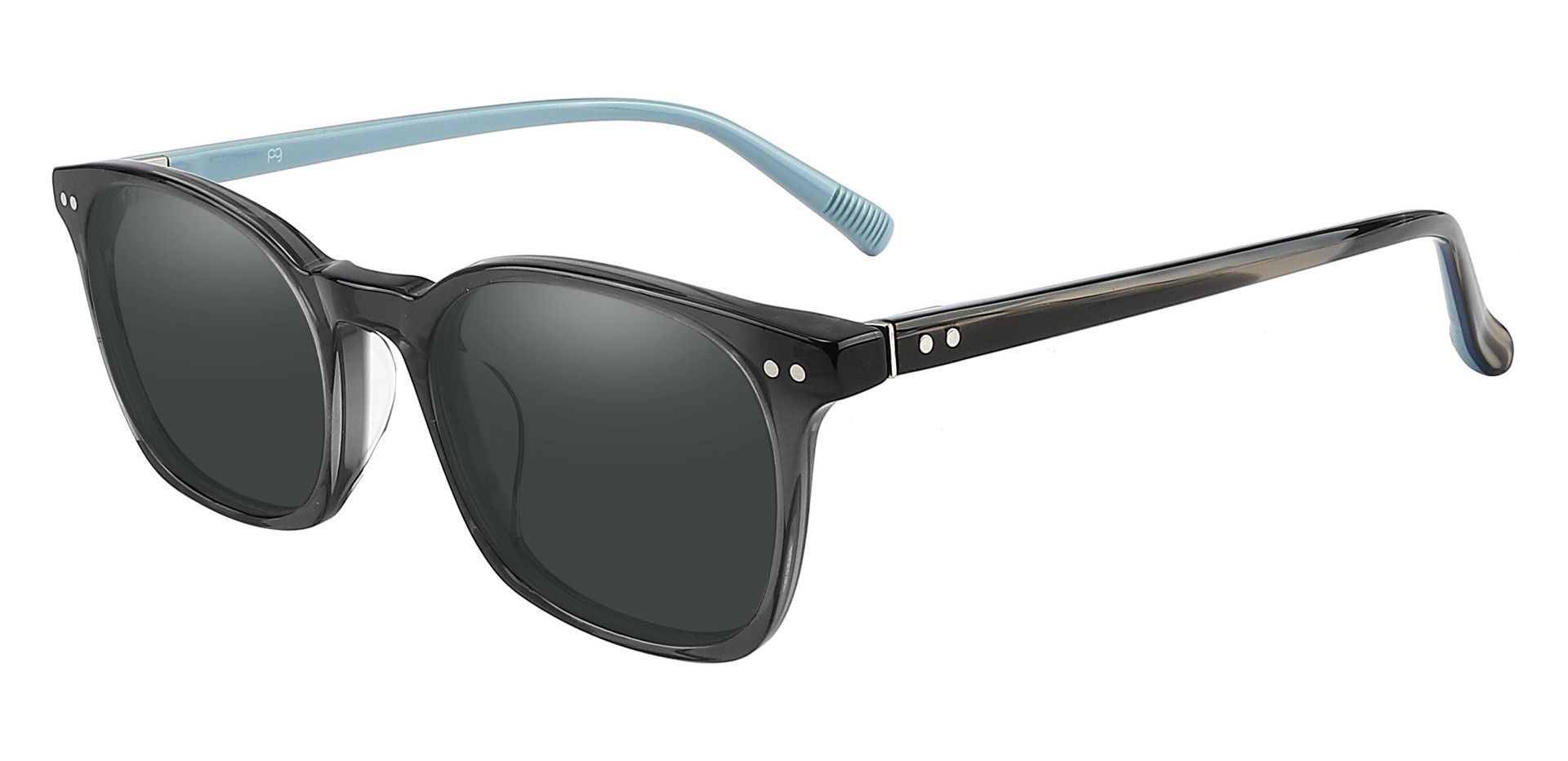Alonzo Square Reading Sunglasses - Gray Frame With Gray Lenses