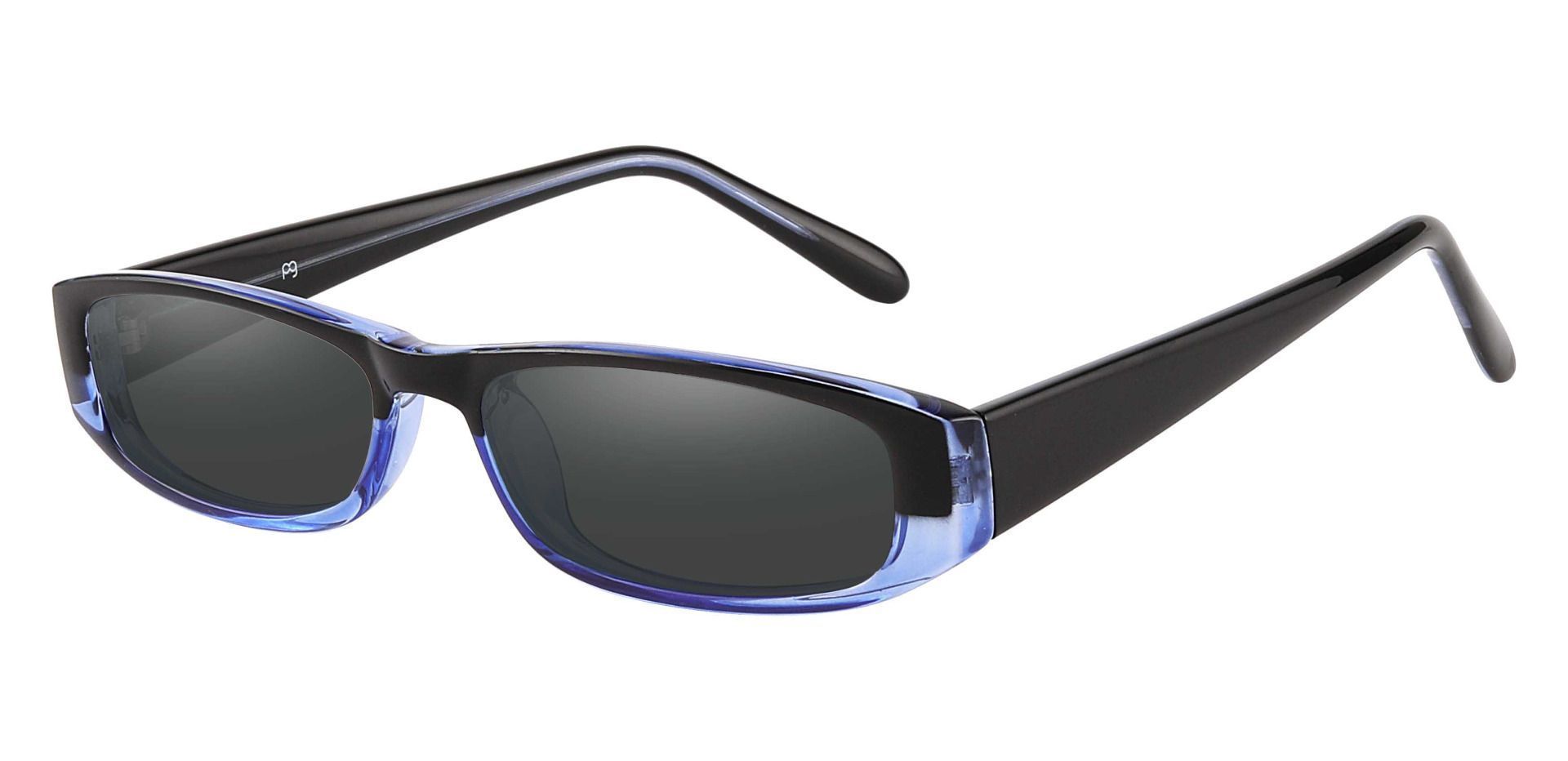 Elgin Rectangle Reading Sunglasses - Blue Frame With Gray Lenses
