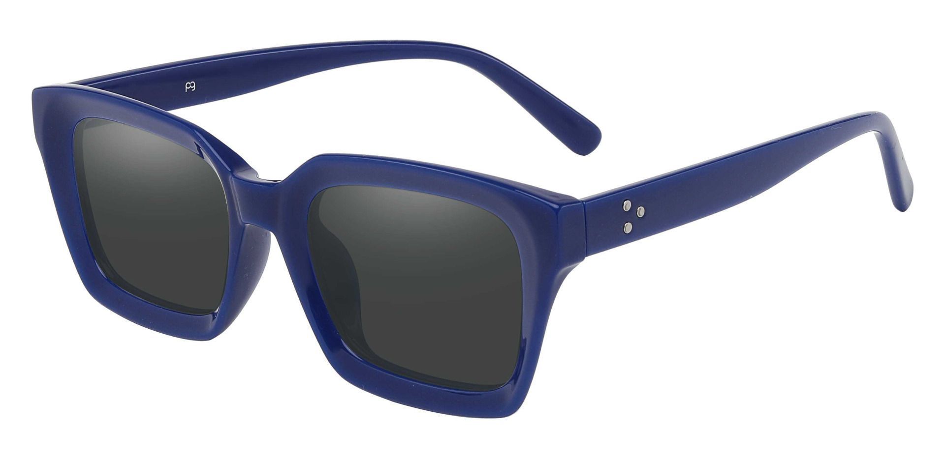Unity Rectangle Prescription Sunglasses - Blue Frame With Gray Lenses