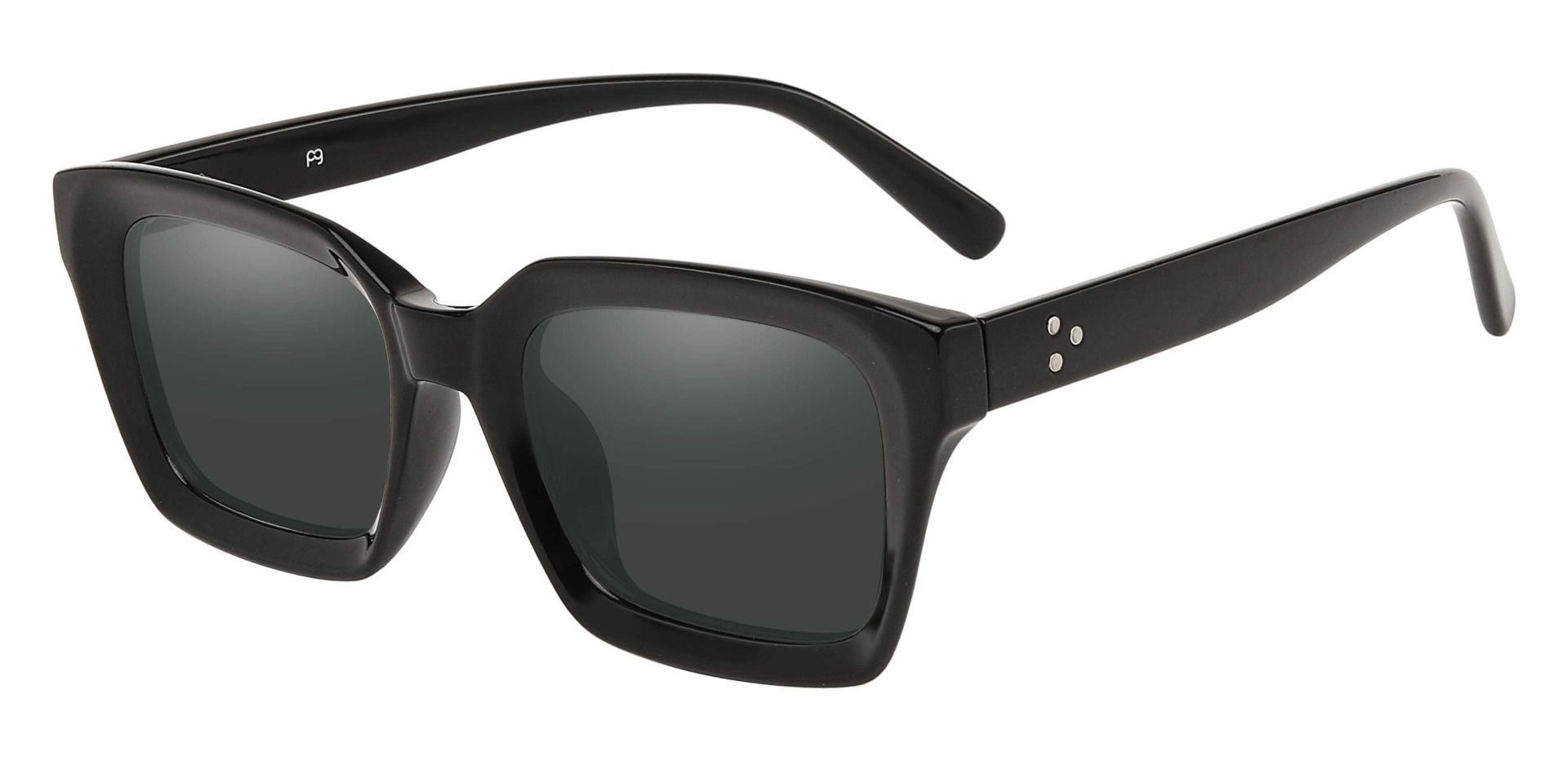 Unity Rectangle Lined Bifocal Sunglasses - Black Frame With Gray Lenses