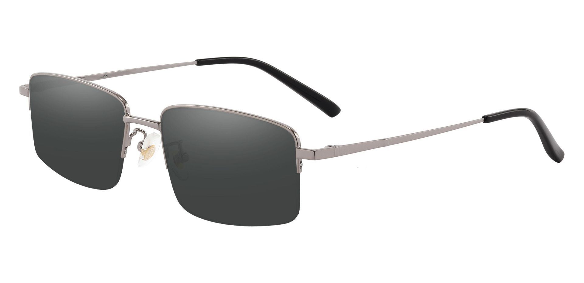 Wayne Rectangle Lined Bifocal Sunglasses - Gray Frame With Gray Lenses