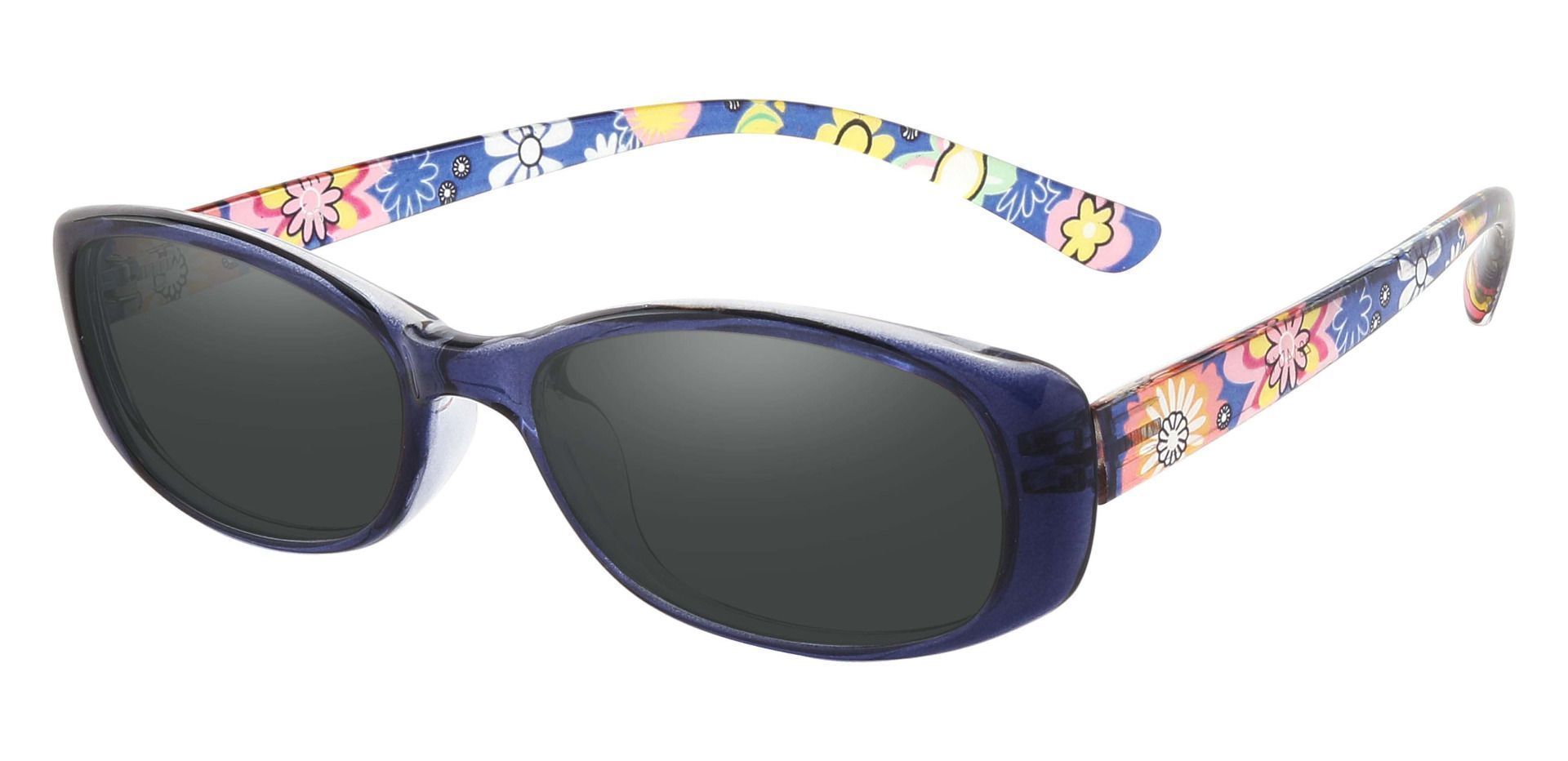 Bethesda Rectangle Reading Sunglasses - Blue Frame With Gray Lenses