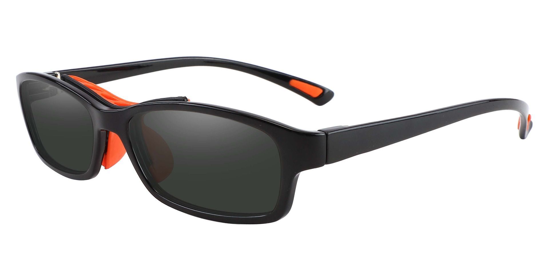 Glynn Rectangle Progressive Sunglasses - Black Frame With Gray Lenses