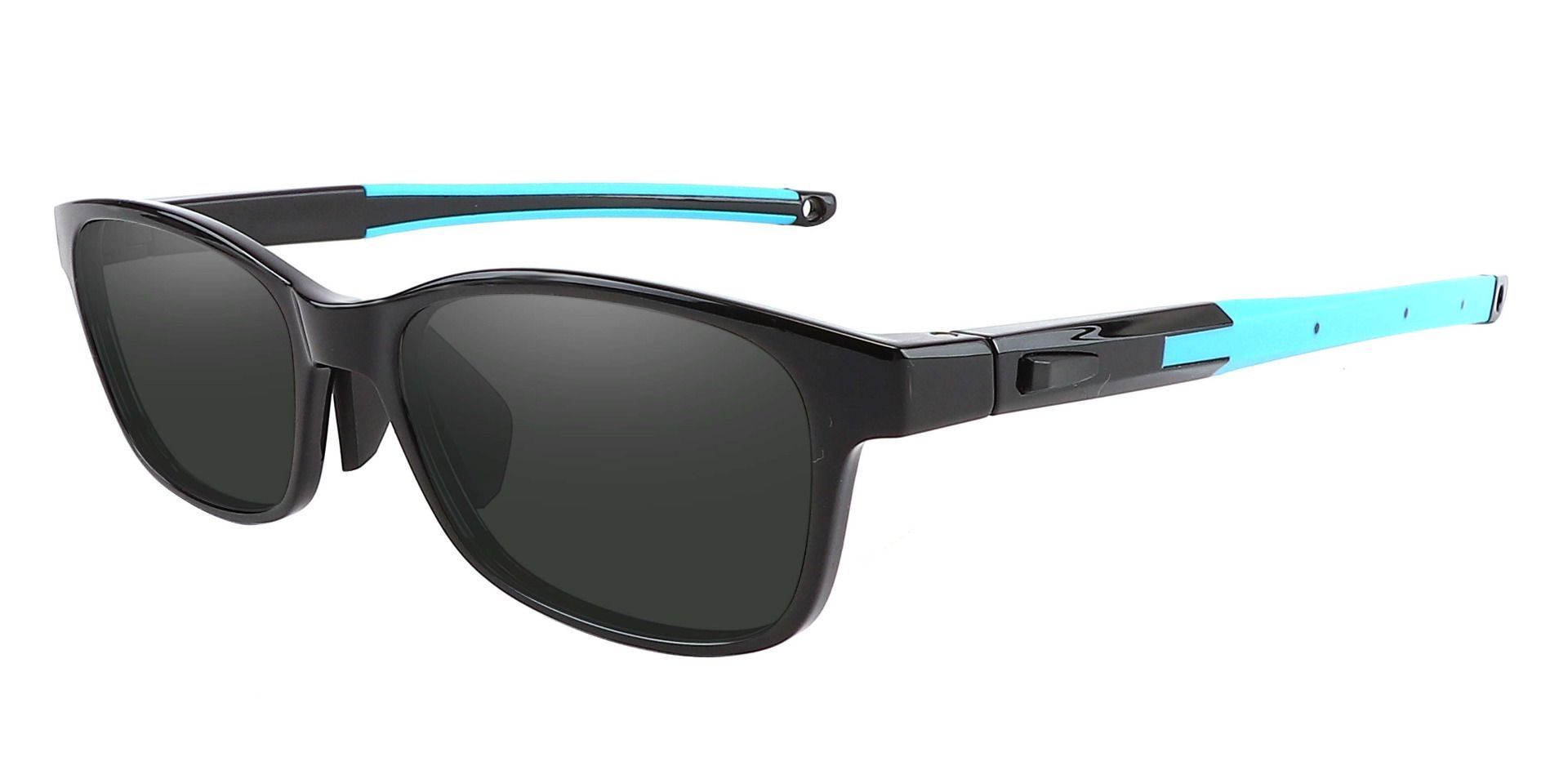 Higgins Rectangle Prescription Sunglasses - Black Frame With Gray Lenses