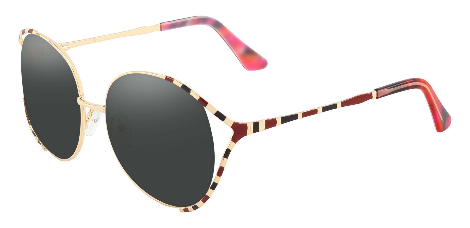Dorothy Oval Non-Rx Sunglasses - Pink Frame With Gray Lenses