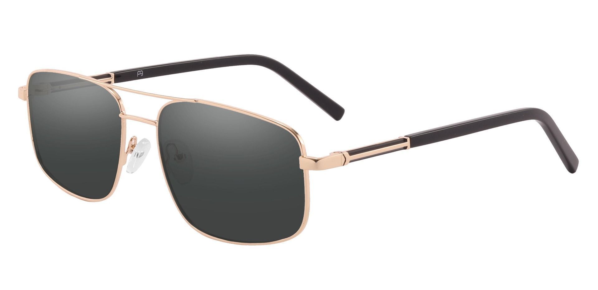 Davenport Aviator Progressive Sunglasses - Gold Frame With Gray Lenses