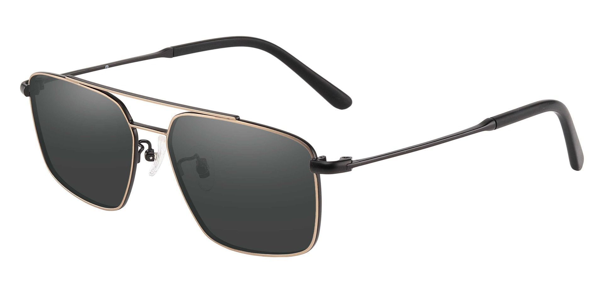 Barlow Aviator Progressive Sunglasses - Gold Frame With Gray Lenses