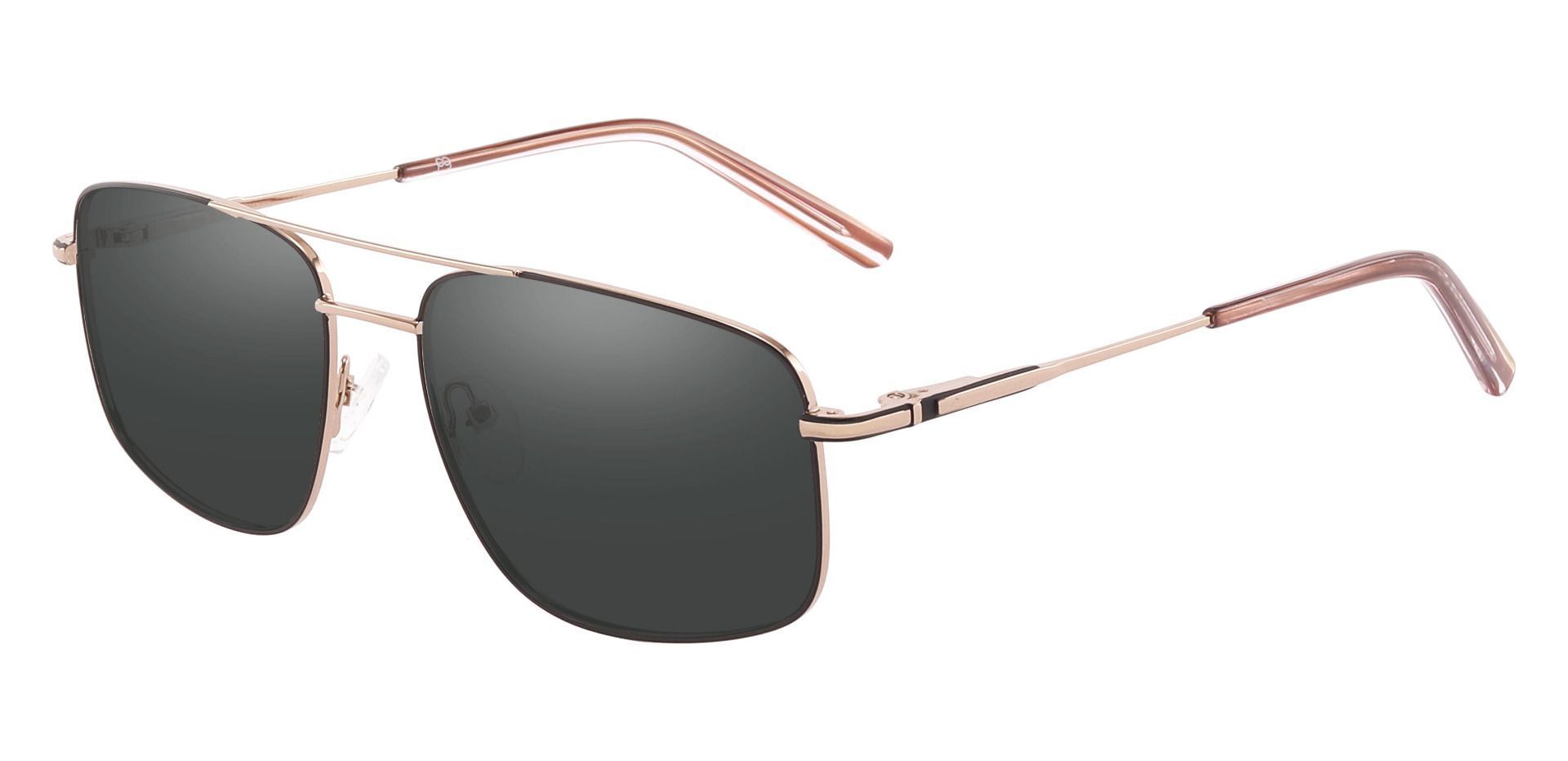 Turner Aviator Lined Bifocal Sunglasses - Gold Frame With Gray Lenses