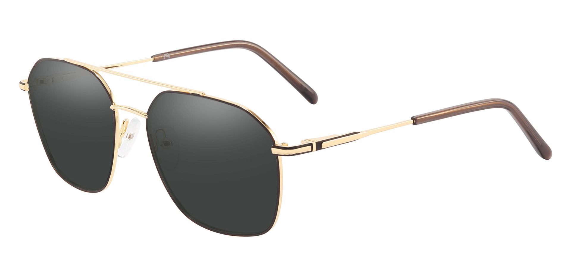 Harvey Aviator Prescription Sunglasses - Gold Frame With Gray Lenses