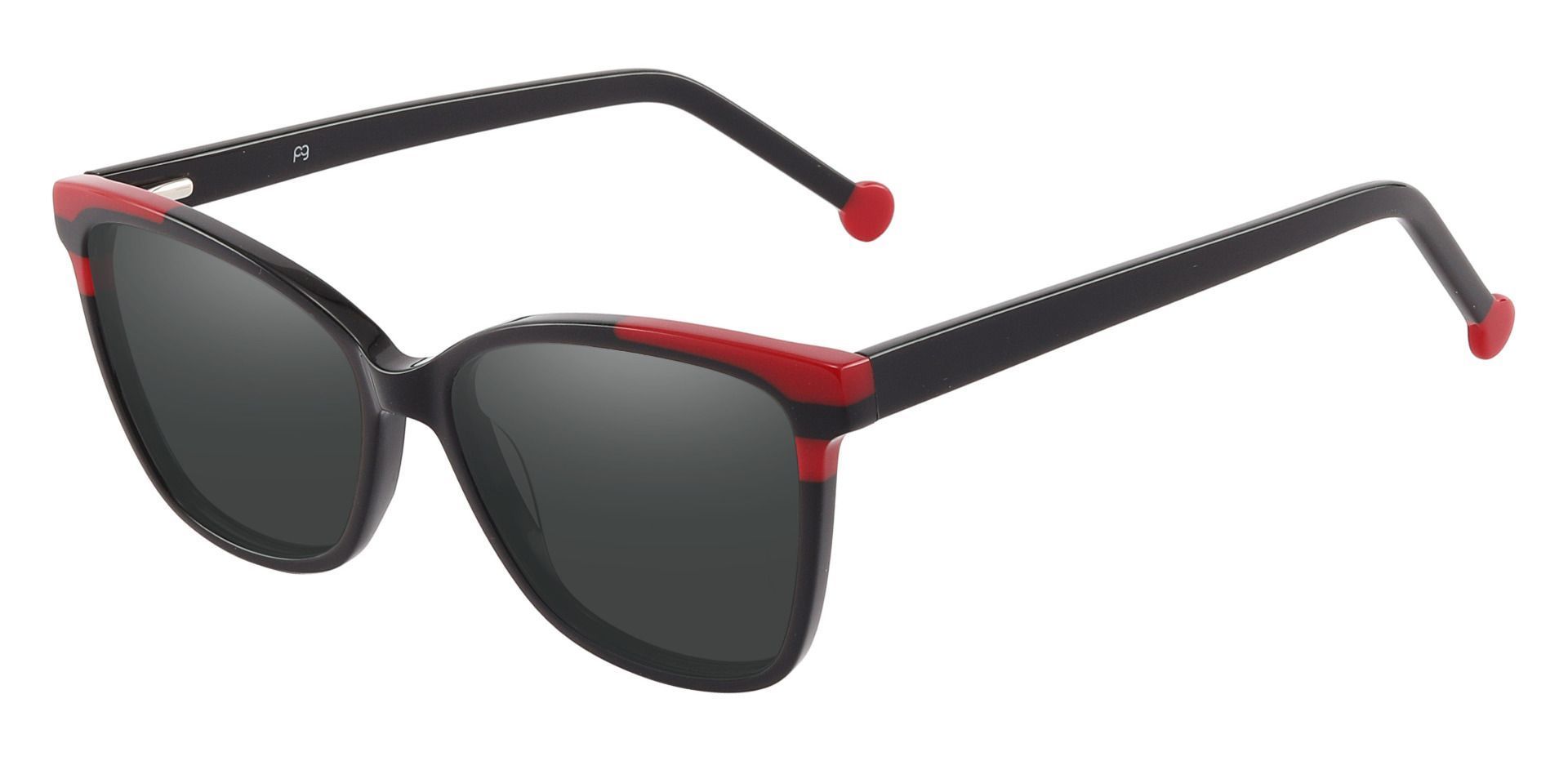 Shania Cat Eye Prescription Sunglasses - Black Frame With Gray Lenses