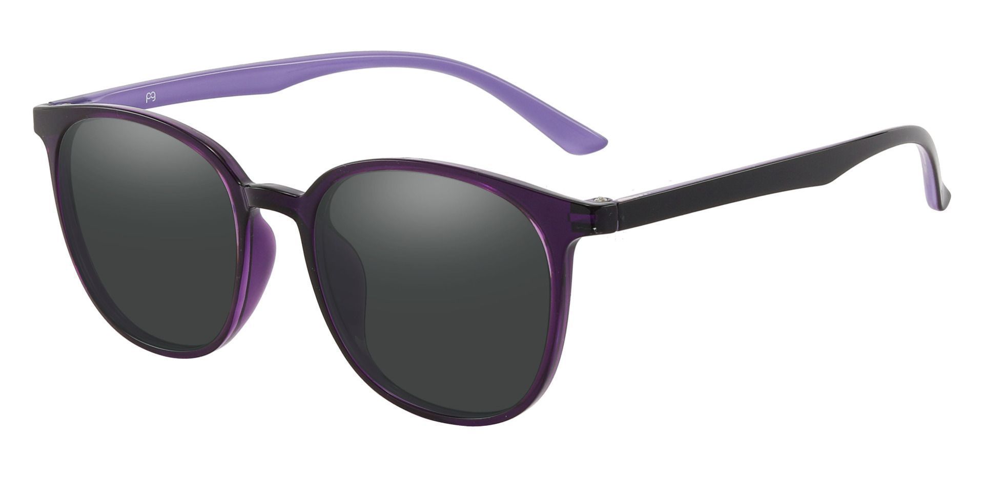 Kelso Square Prescription Sunglasses - Purple Frame With Gray Lenses