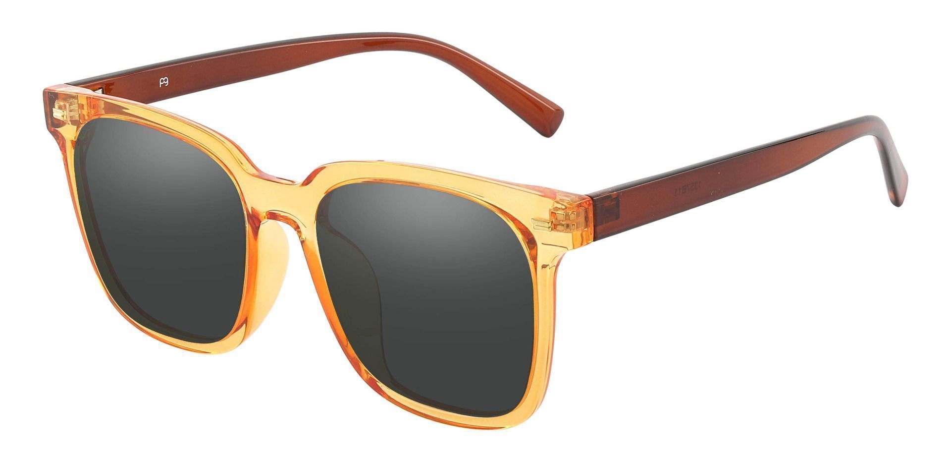 Charlie Square Prescription Sunglasses - Orange Frame With Gray Lenses