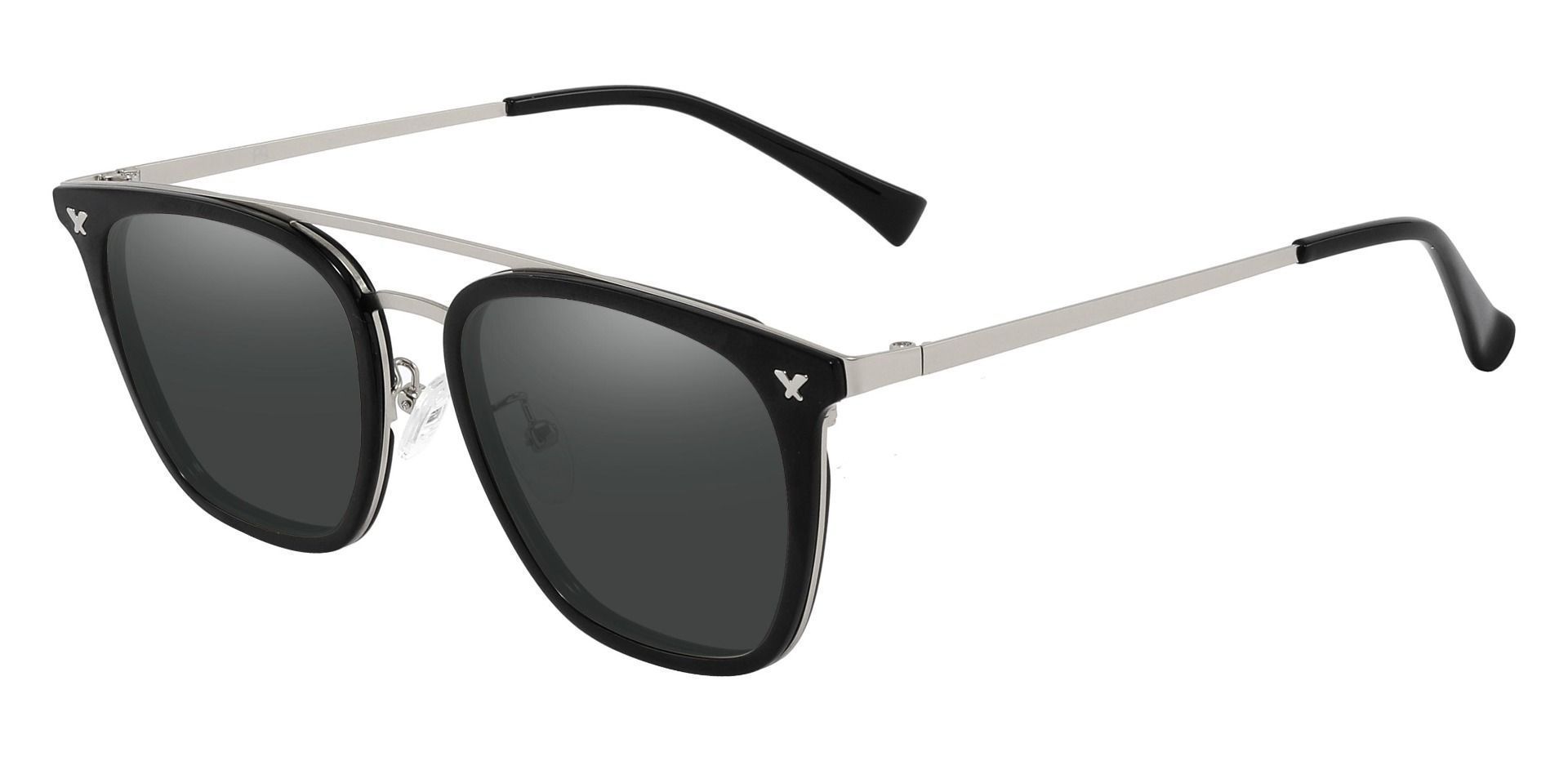 Francois Aviator Prescription Sunglasses - Black Frame With Gray Lenses