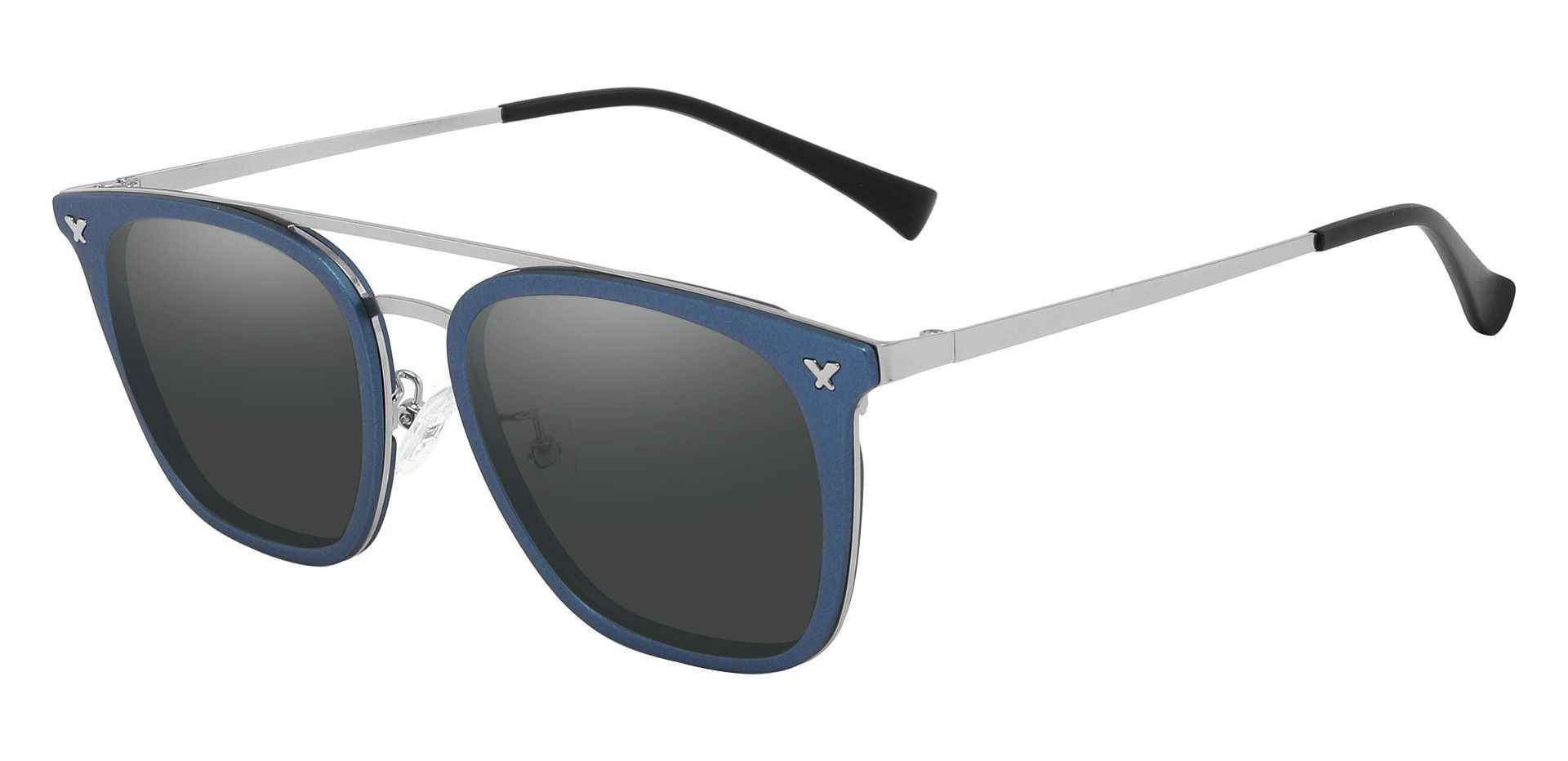 Francois Aviator Prescription Sunglasses - Blue Frame With Gray Lenses