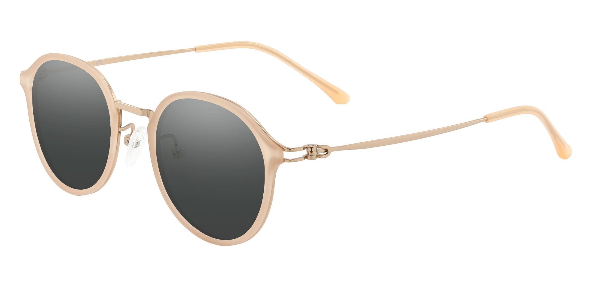 Billings Round Progressive Sunglasses - Brown Frame With Gray Lenses