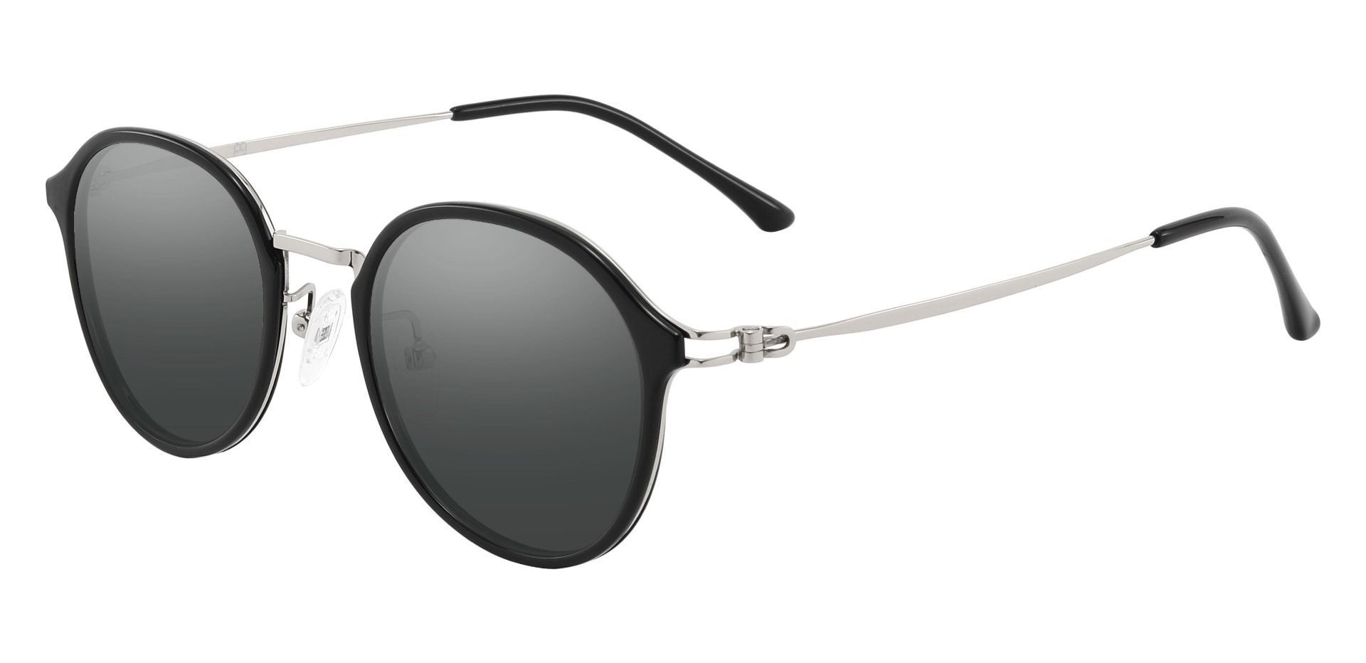 Billings Round Non-Rx Sunglasses - Black Frame With Gray Lenses