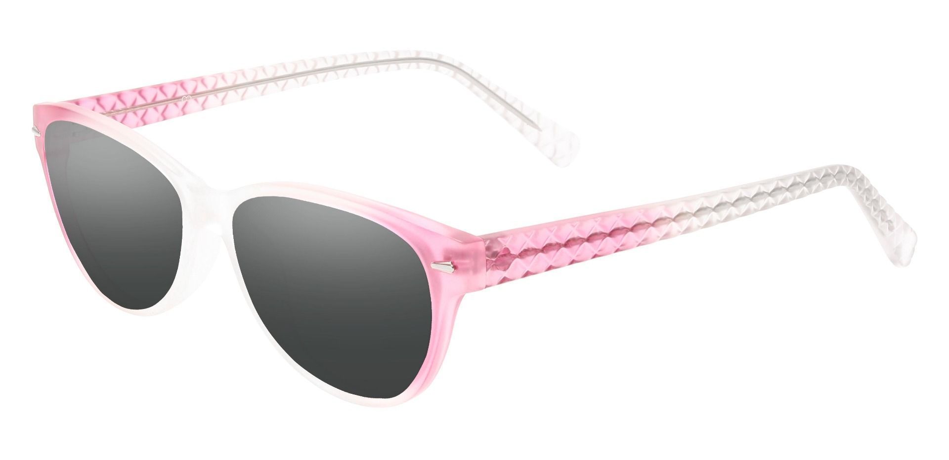 Olive Cat Eye Lined Bifocal Sunglasses - Pink Frame With Gray Lenses