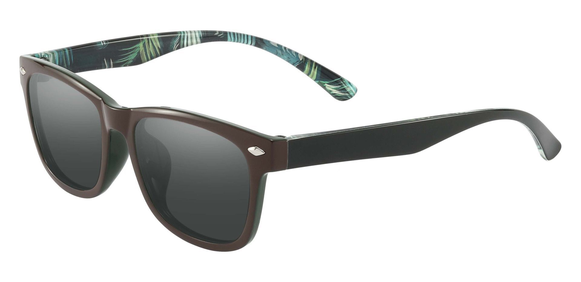 Shaler Square Prescription Sunglasses - Brown Frame With Gray Lenses