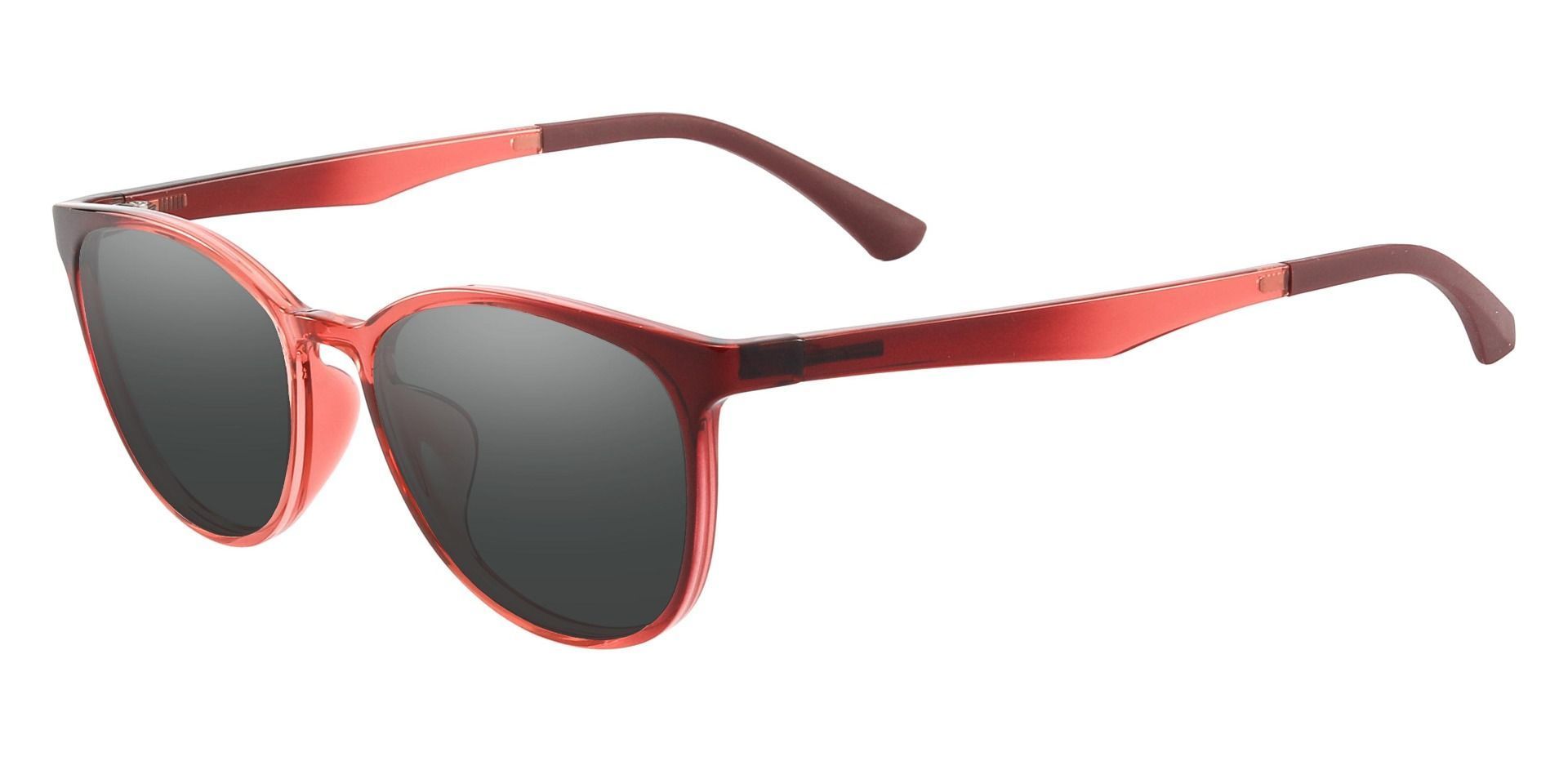 Pembroke Oval Prescription Sunglasses - Pink Frame With Gray Lenses
