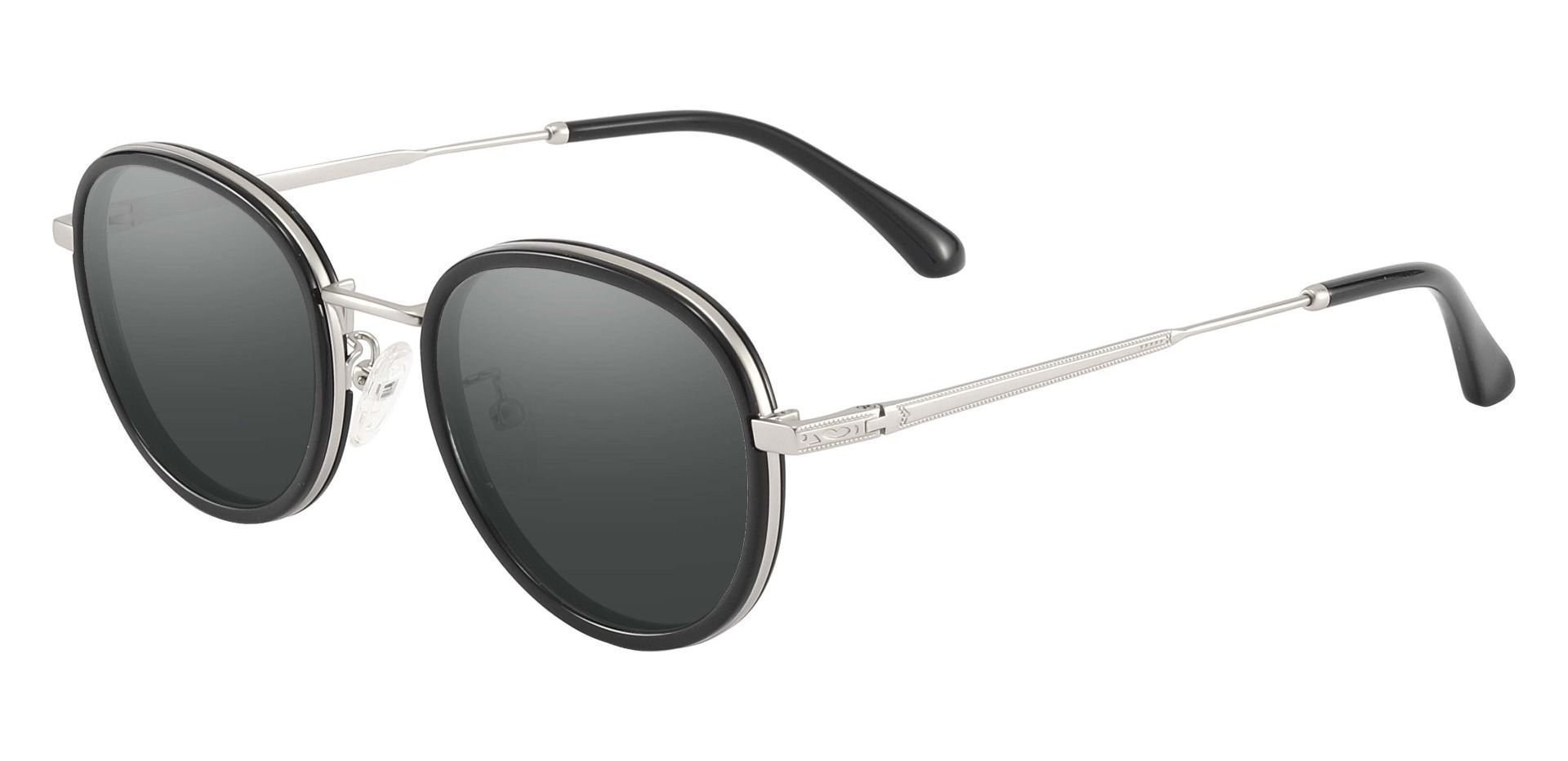 Edmore Oval Non-Rx Sunglasses - Black Frame With Gray Lenses