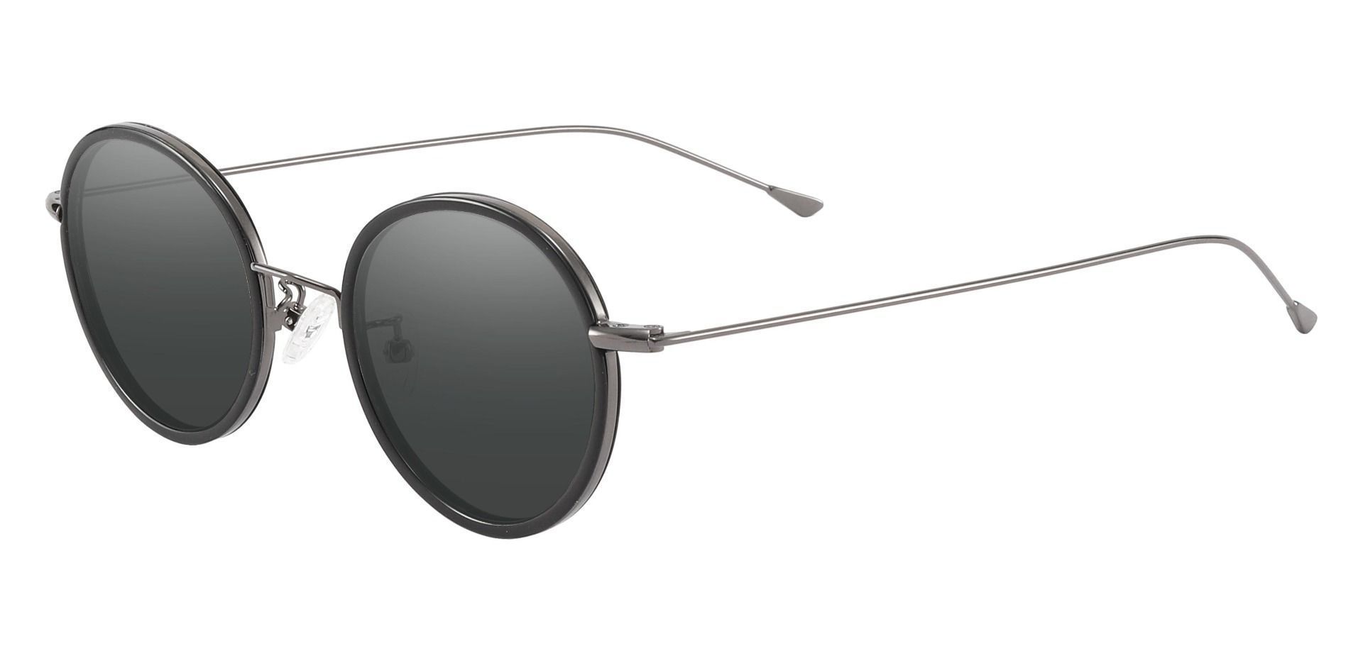 Malverne Oval Lined Bifocal Sunglasses - Black Frame With Gray Lenses