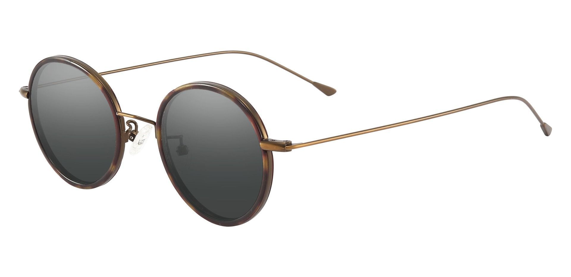 Malverne Oval Non-Rx Sunglasses - Tortoise Frame With Gray Lenses