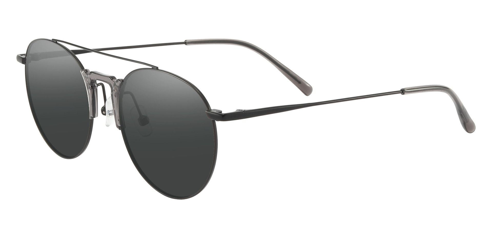 Ludden Aviator Non-Rx Sunglasses - Black Frame With Gray Lenses