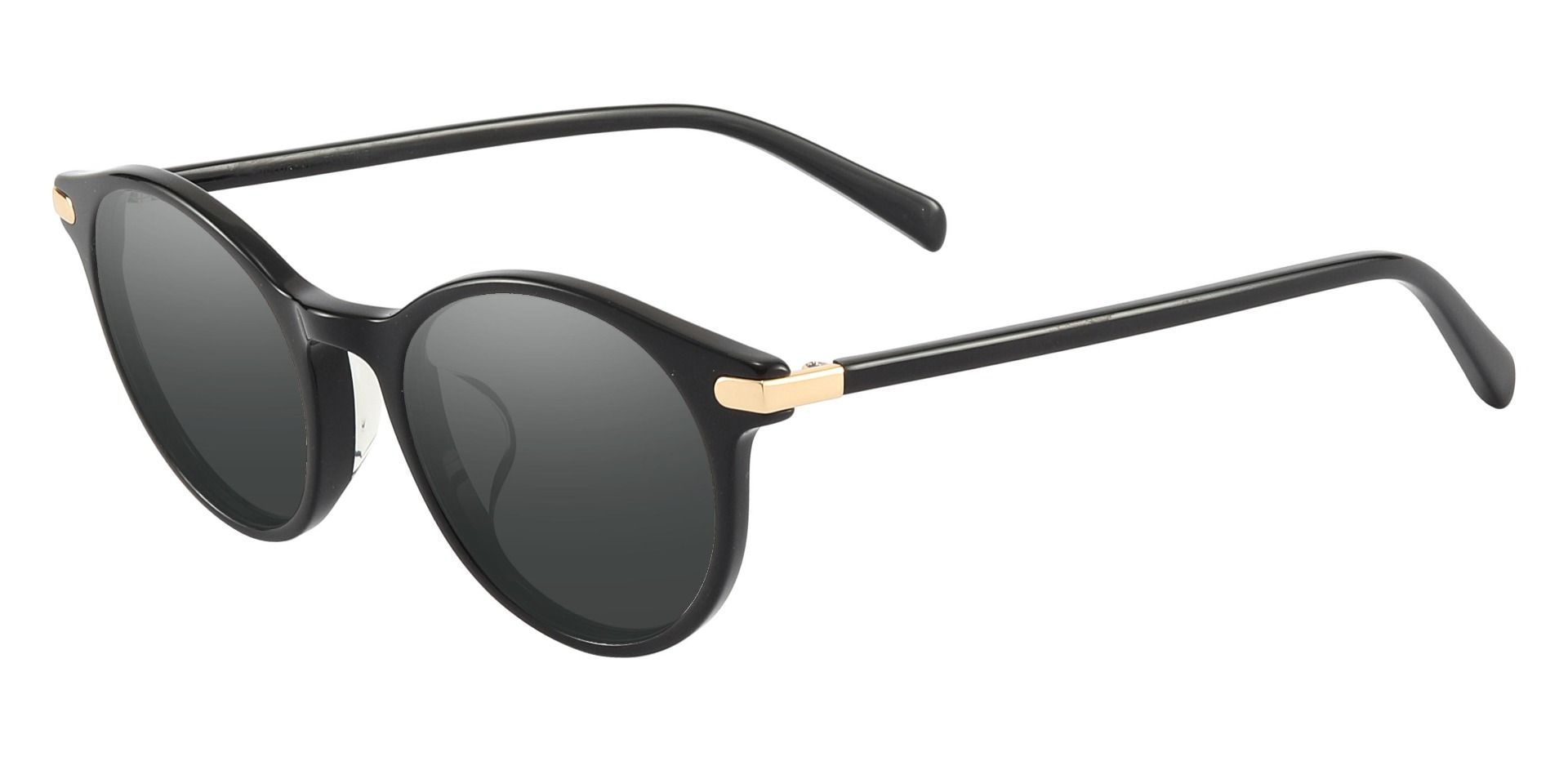 Barker Round Reading Sunglasses - Black Frame With Gray Lenses